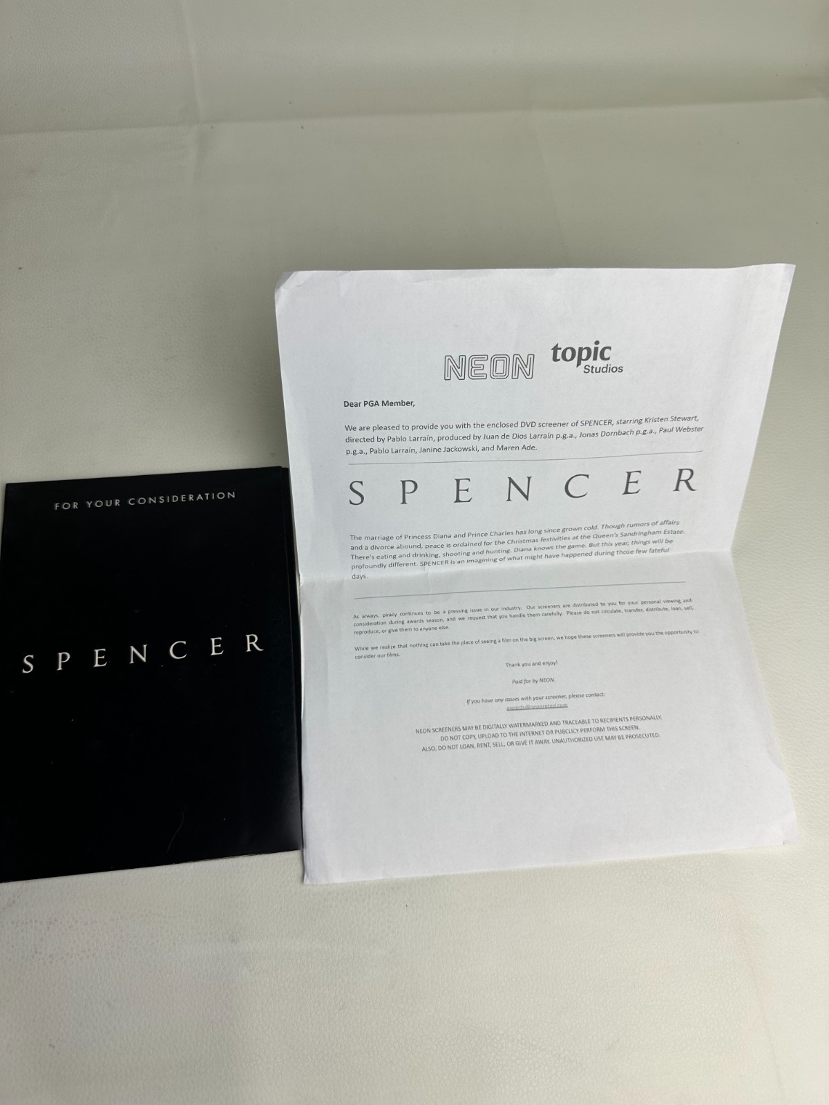 Spencer 2021 FYC Neon Biography, Melodrama Psychological Thriller Movie DVD Disc