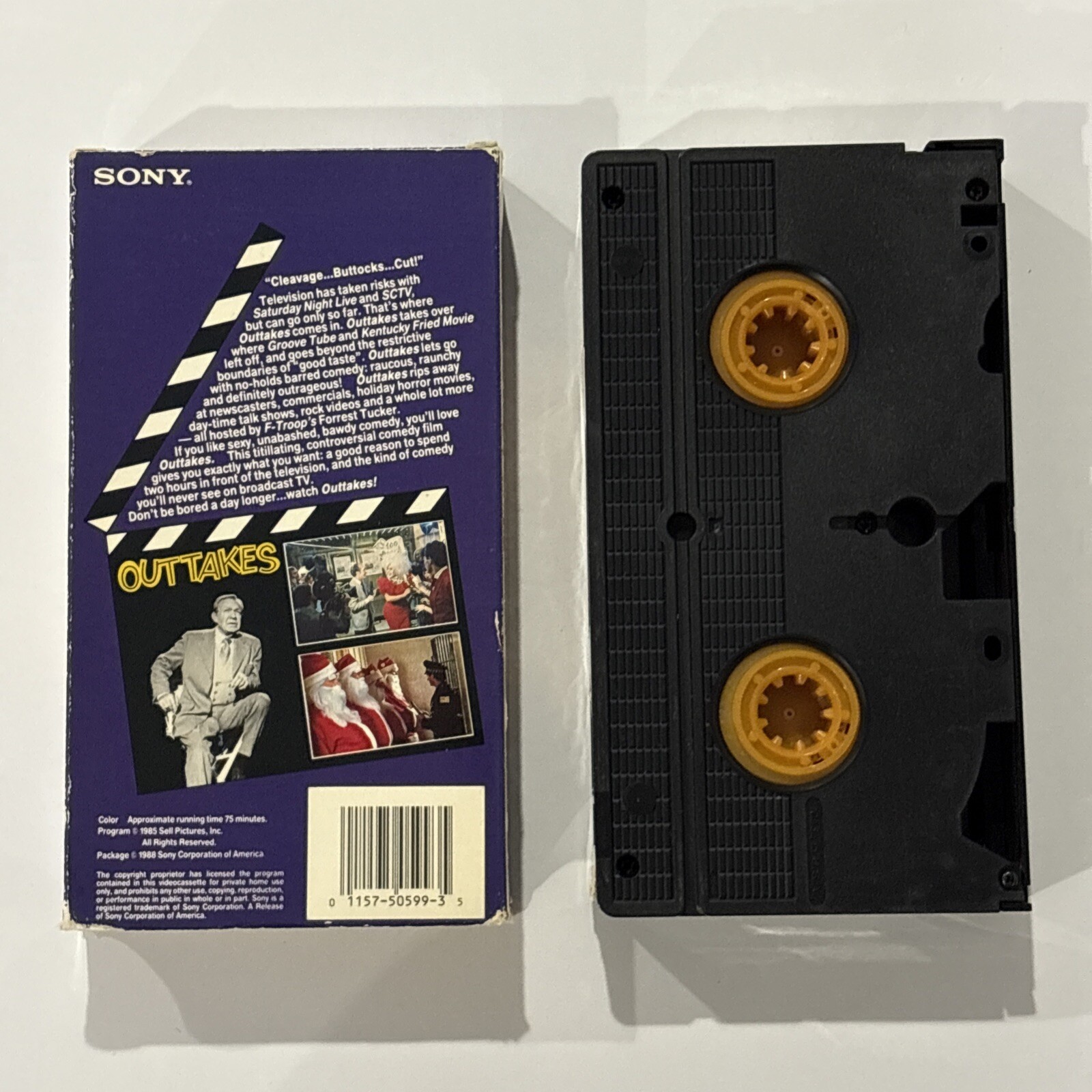 OUTTAKES – VHS – 1980s Sketch Comedy Film Sony RARE HTF TESTED