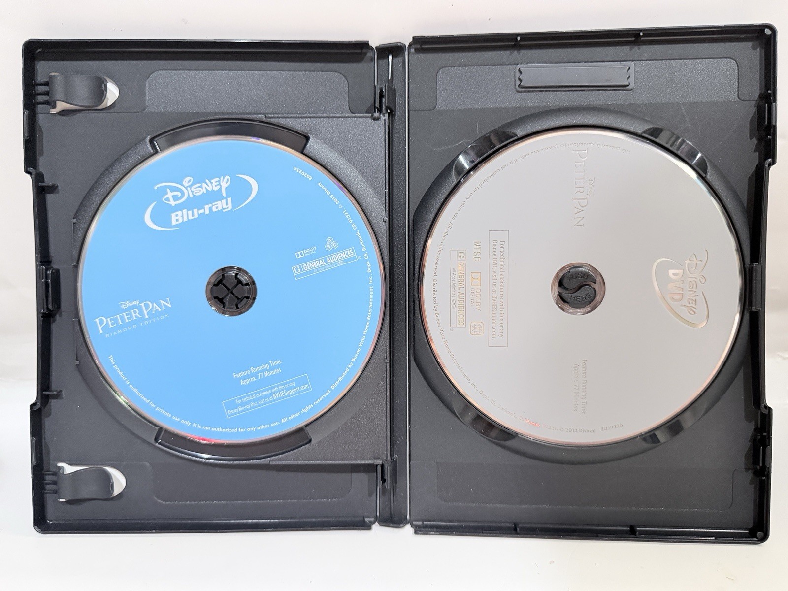 Disney Peter Pan Diamond Edition Blu-ray + DVD 2-Disc Set G 77 Min