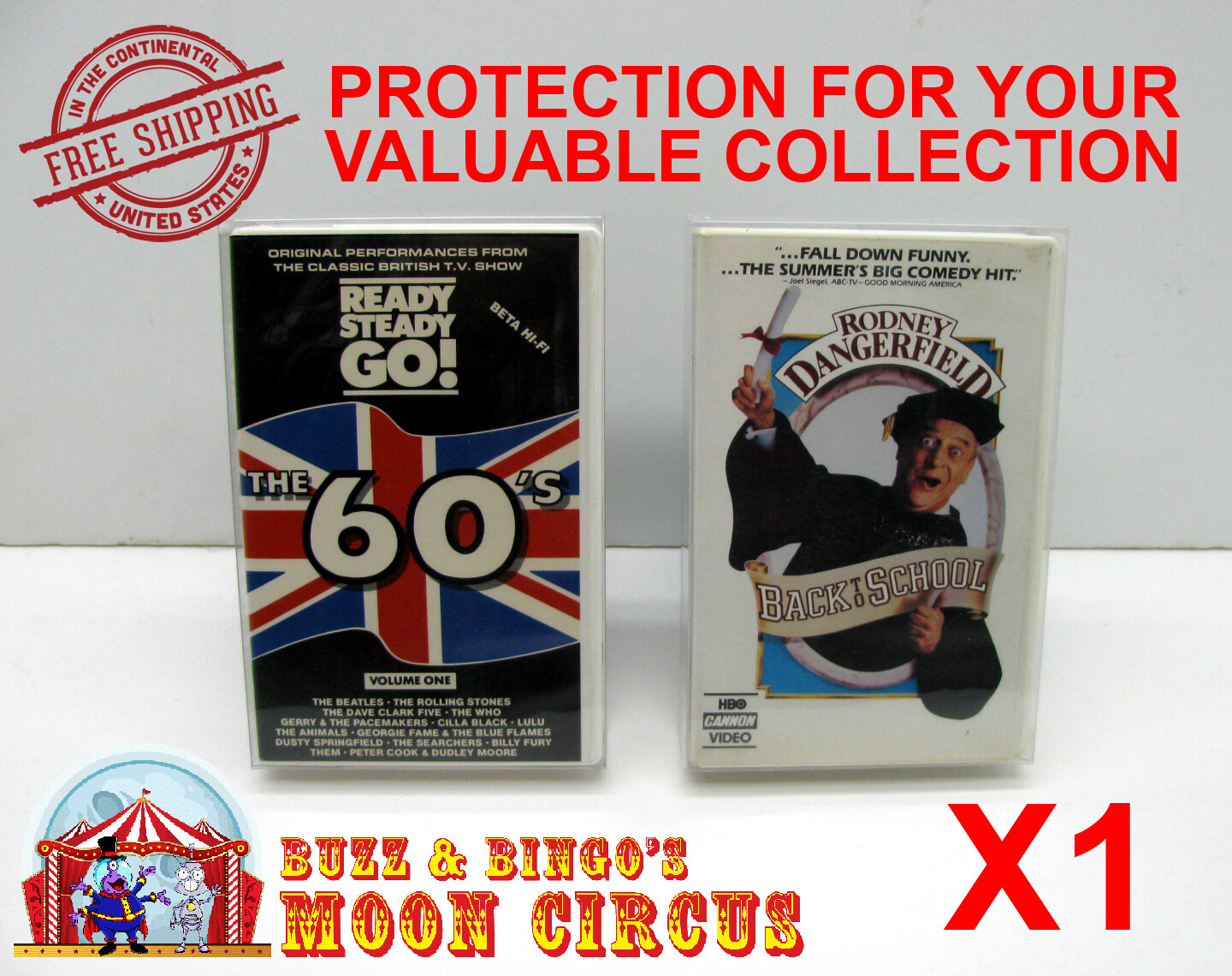 1x BETAMAX MOVIE SMALL CLAMSHELL (SIZE B) – CLEAR PLASTIC PROTECTIVE BOX