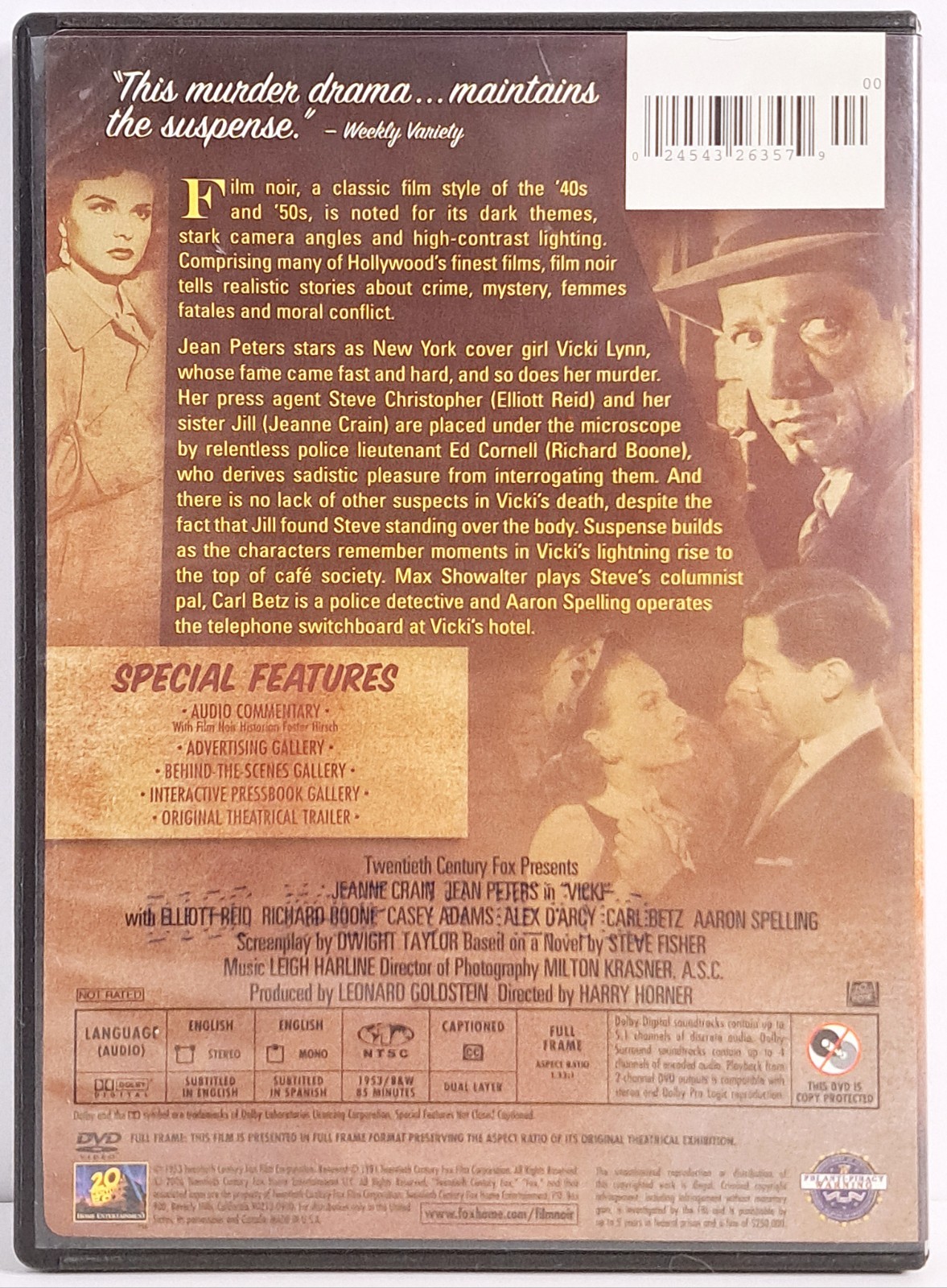 4 Fox Film Noir Lot ~ Dvd (4-Disc Set) 20th Century Fox Noir