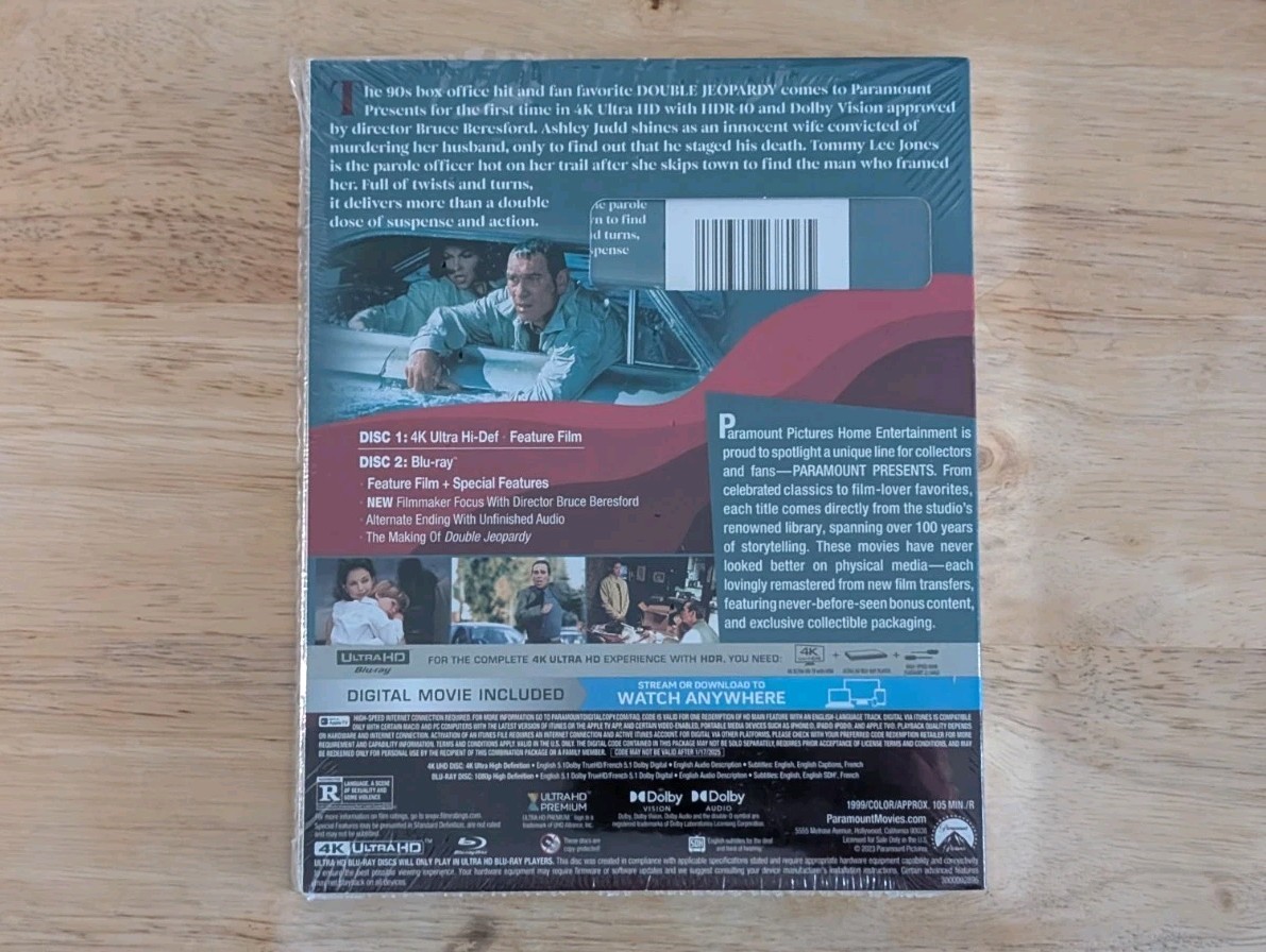 Double Jeopardy (4K Ultra HD, 1999 Paramount Presents) Open Box