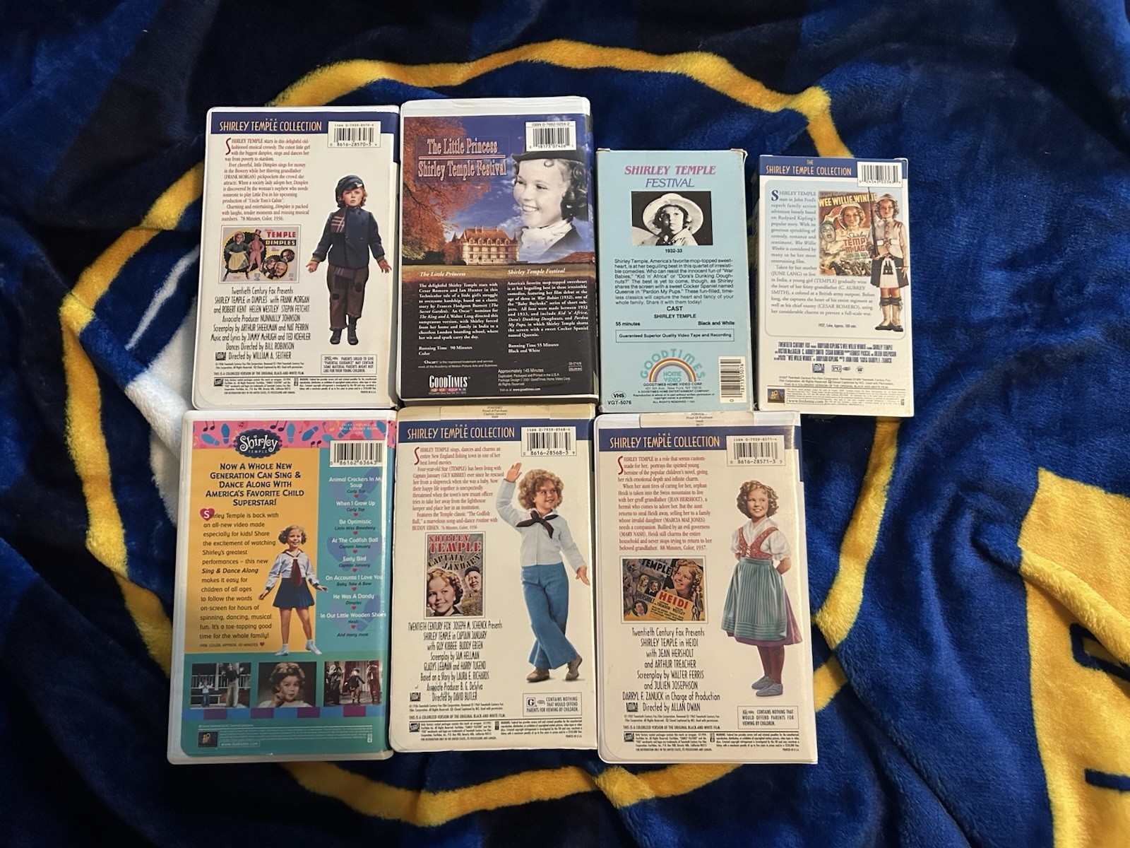 Shirley Temple Collection 7 VHS Lot 20th Century Fox NTSC PG Dimples Heidi