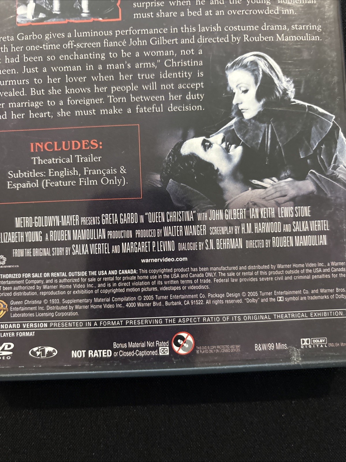 Queen Christina (DVD 1933) John Gilbert, Ian Keith, Lewis Stone, Elizabeth Young