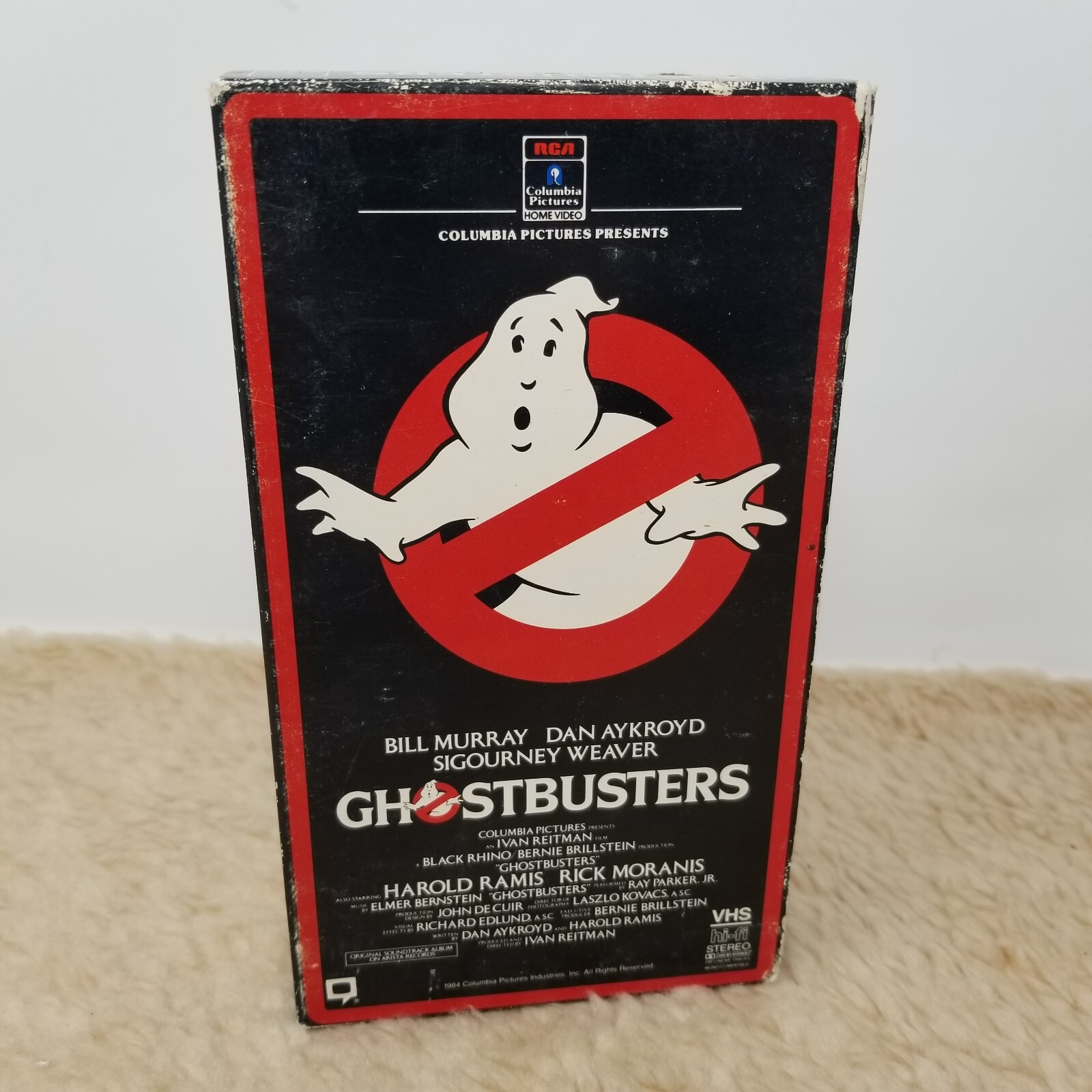 VTG Ghostbusters (1985 VHS RCA) 1st Edition Red Border Side Load Flap Slipsleeve