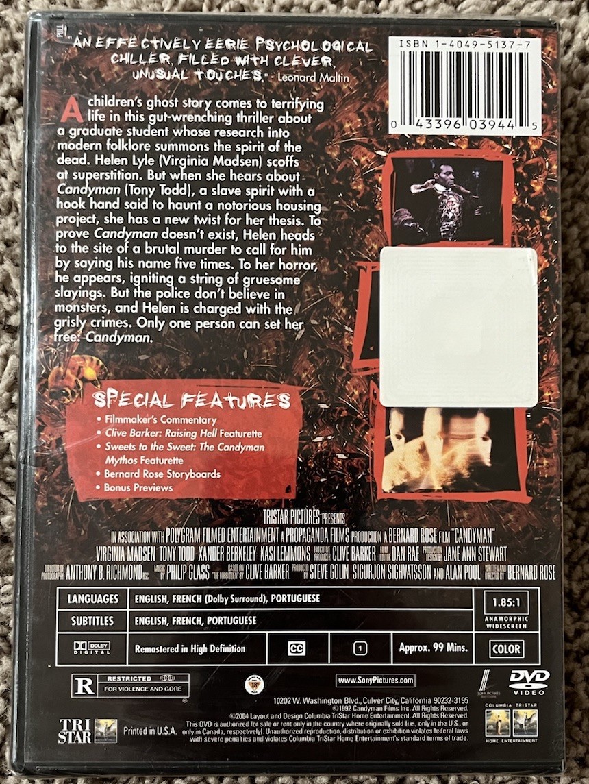 Candyman (DVD, 2004) Tony Todd, Virginia Madsen – Brand New!!!
