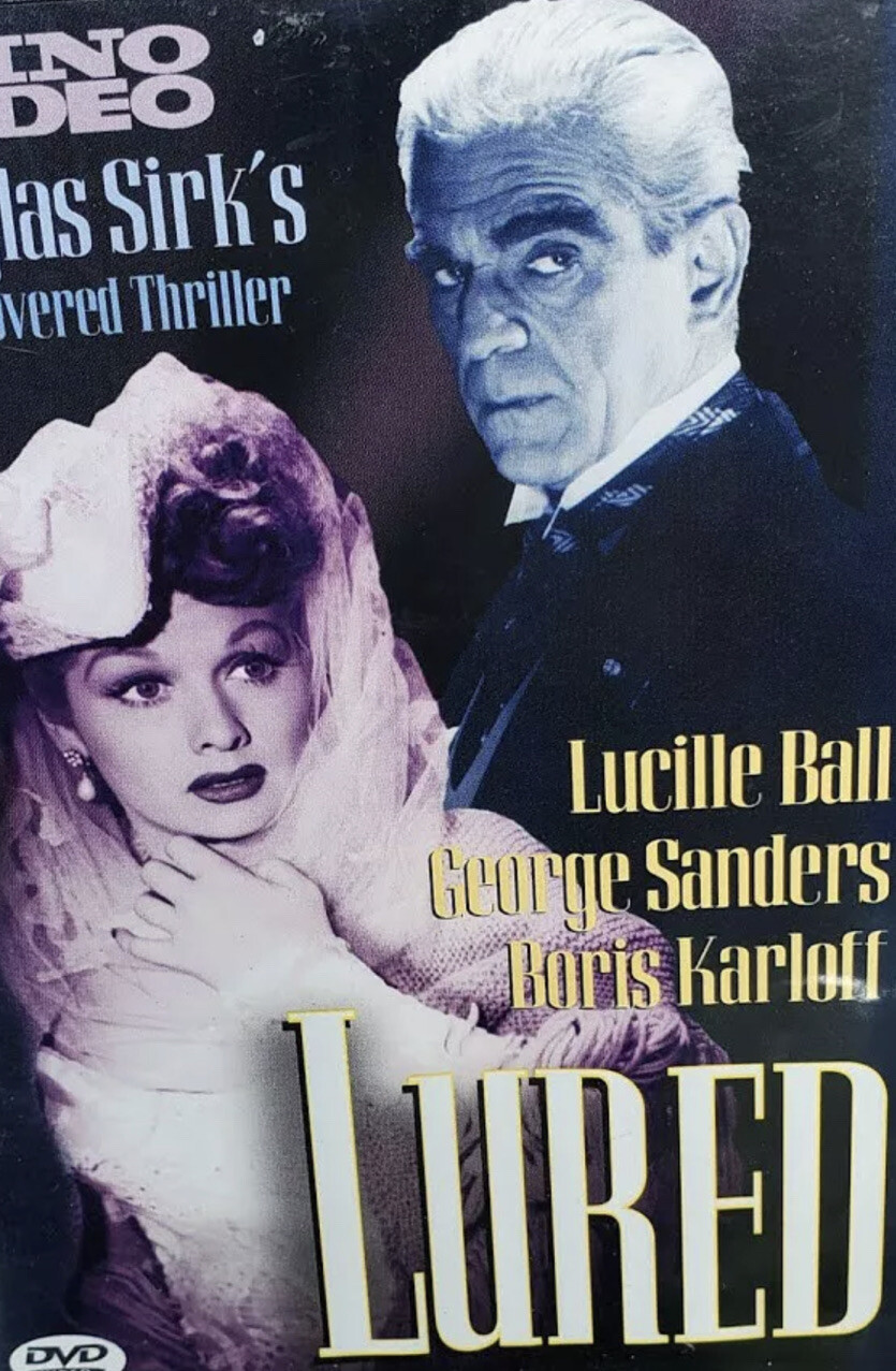 BORIS KARLOFF LUCILLE BALL Lured 1947 DVD Kino Video Film Noir Cult Sealed NÉW