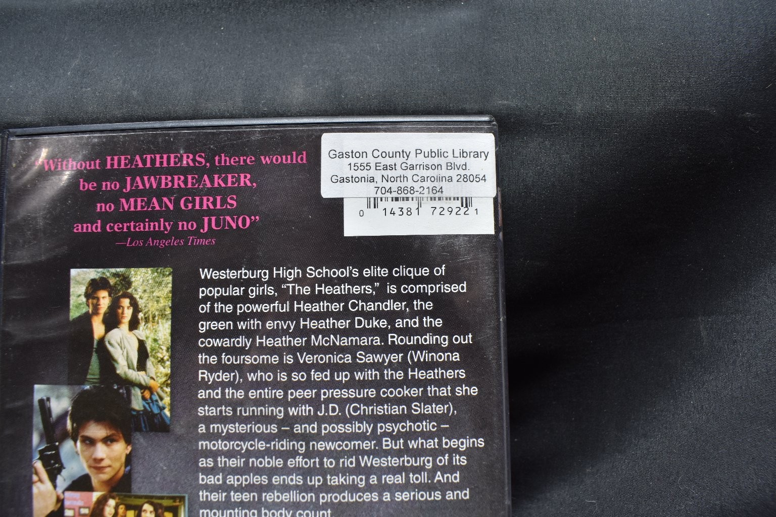 Heathers DVD 1988 Winona Ryder Public Library Withdrawn Version