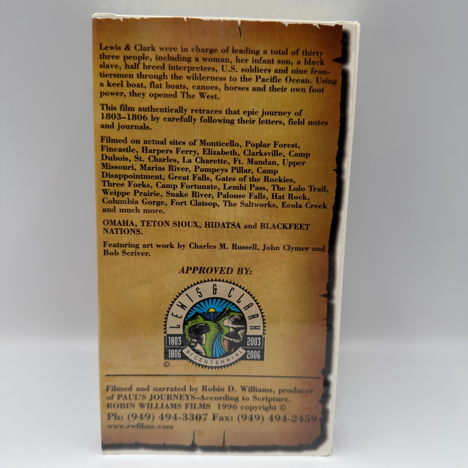 The Trail Lewis & Clark Expedition 1803-1806 VHS Robin Williams Films New Sealed