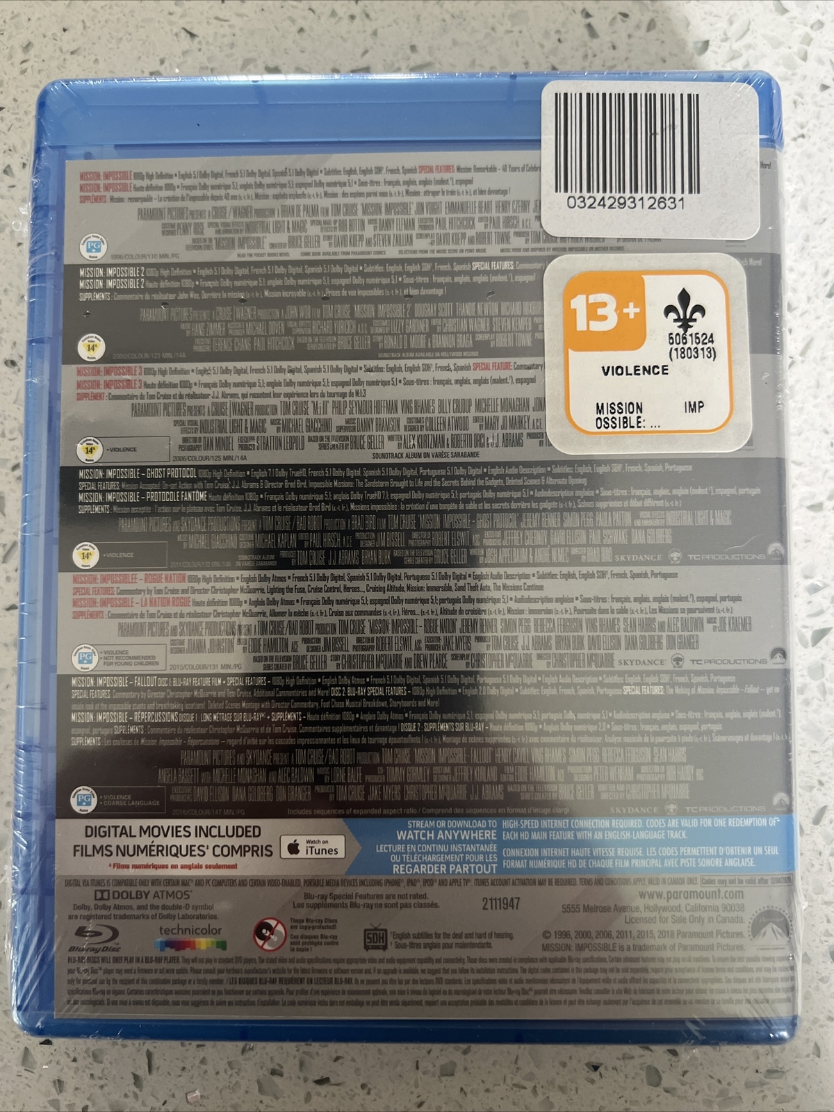 Mission: Impossible 6 Movie Collection [Blu-ray] Brand New!!!
