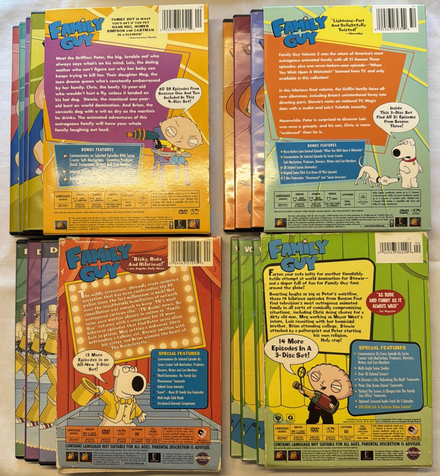 Family Guy Volume 1-4 Boxed Set Seasons 1-4 DVD Box Set Complete