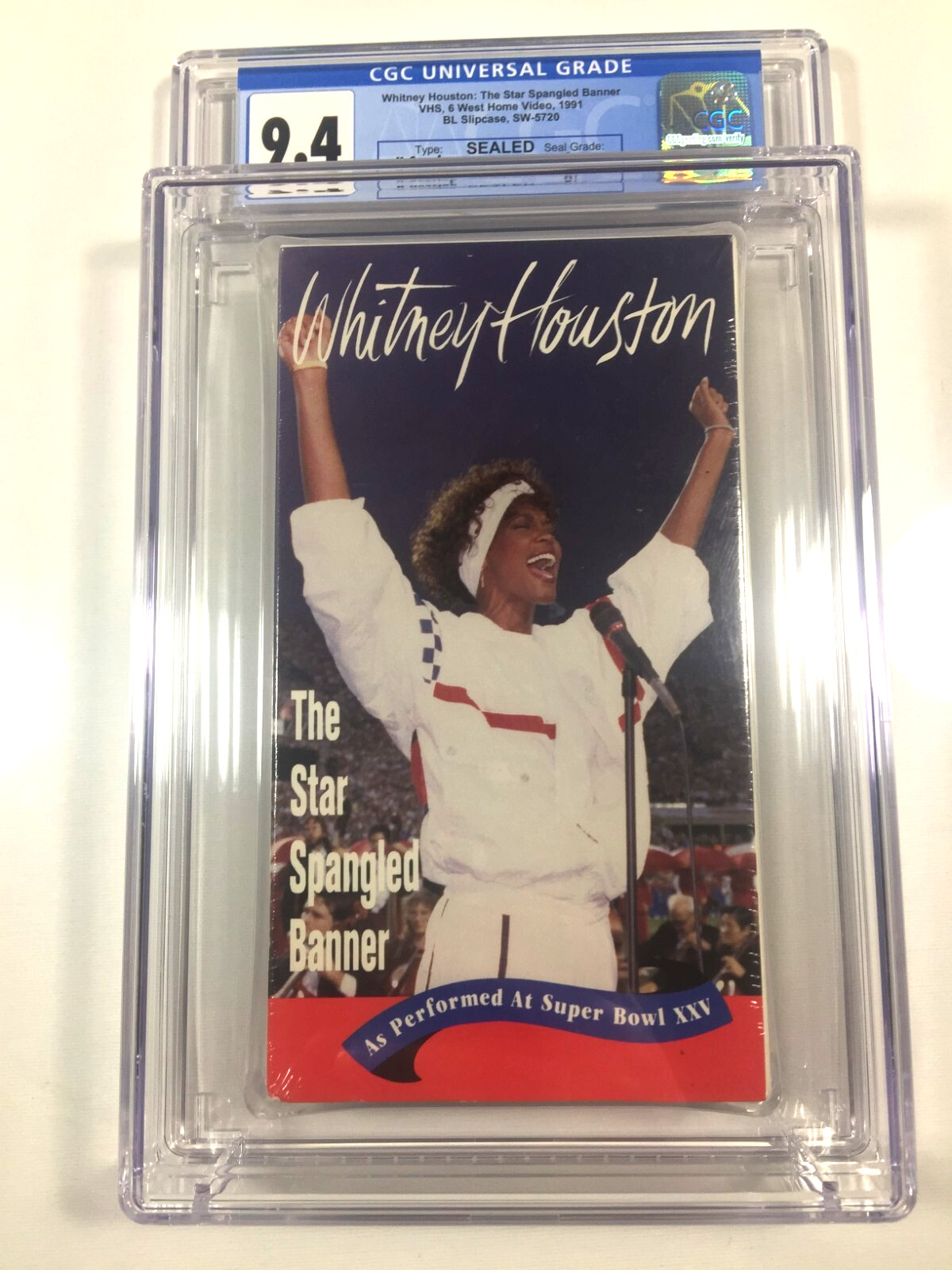 CGC Grade 9.4 Whitney Houston The Star Spangled Banner Super Bowl XXV VHS SEALED