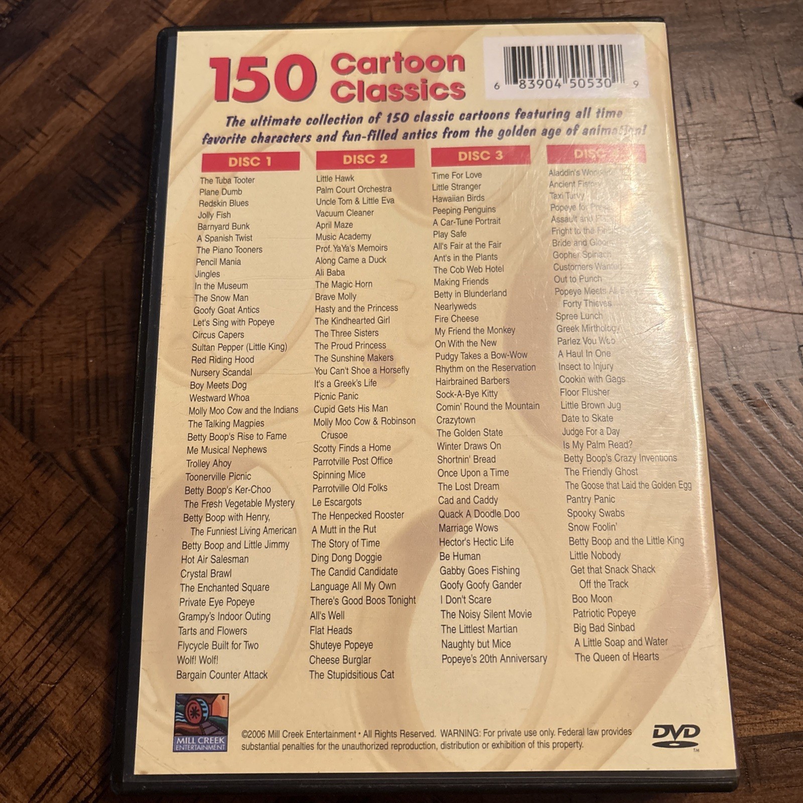 150 Cartoon Classics (3 DVD) Golden Age Of Animation 2006