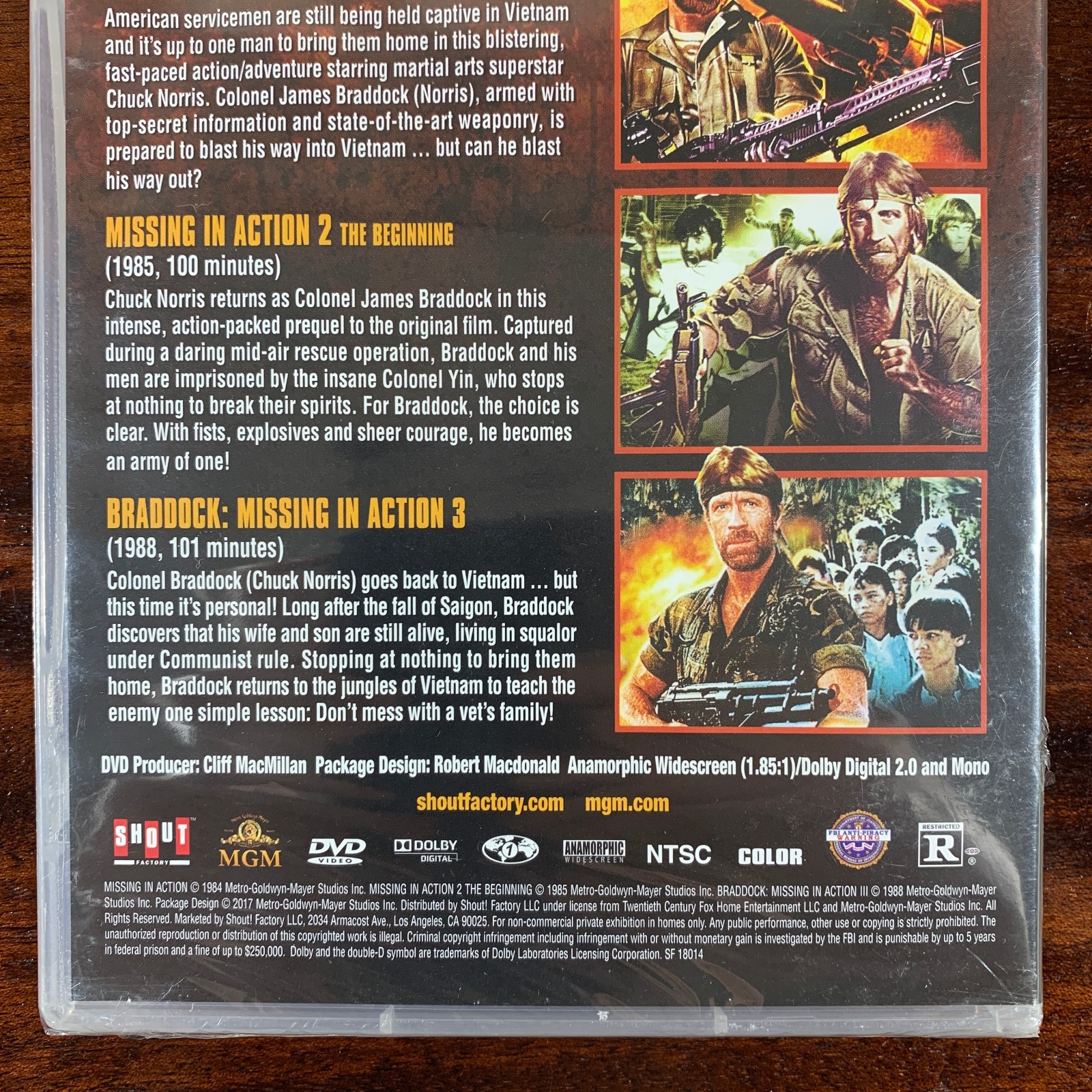 Chuck Norris Triple Threat DVD NEW Braddock Missing In Action 1, 2, + 3