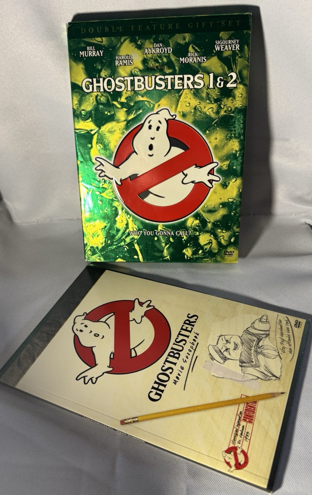 Ghostbusters 1 & 2 DVD Double Feature Gift Set w/ Collectible Scrapbook Complete