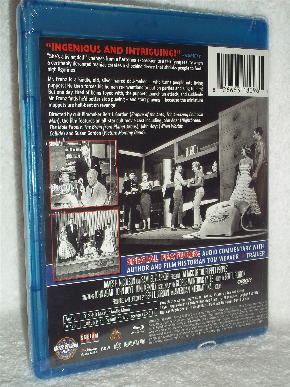 Attack Of The Puppet People (Blu-ray, 2017) John Agar John Hoyt Susan Gordon
