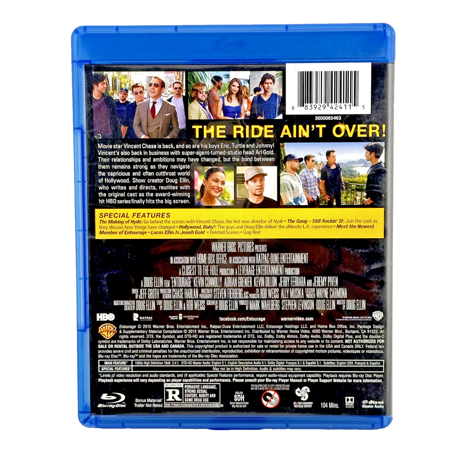 ENTOURAGE: The Movie (2015) BLU-RAY Greier Connolly Ferrara