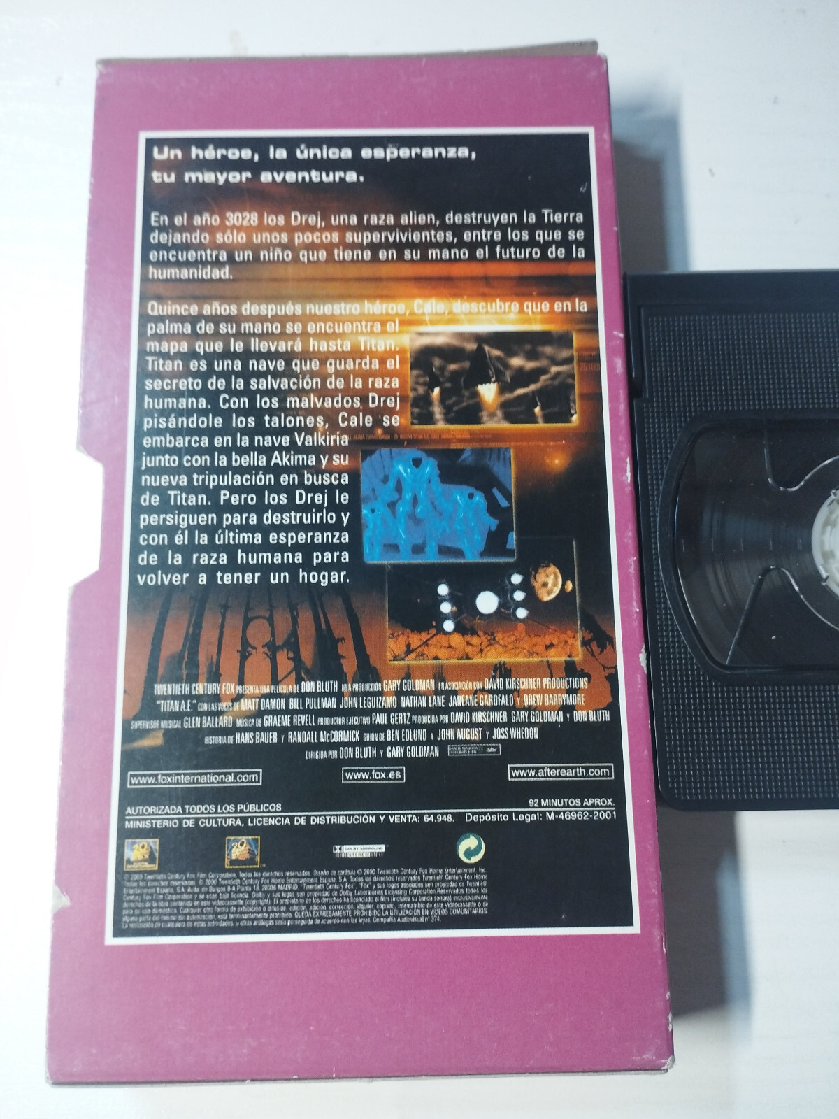 Titan A.E. Animation Don Bluth Gary Goldman – VHS Tape Spanish