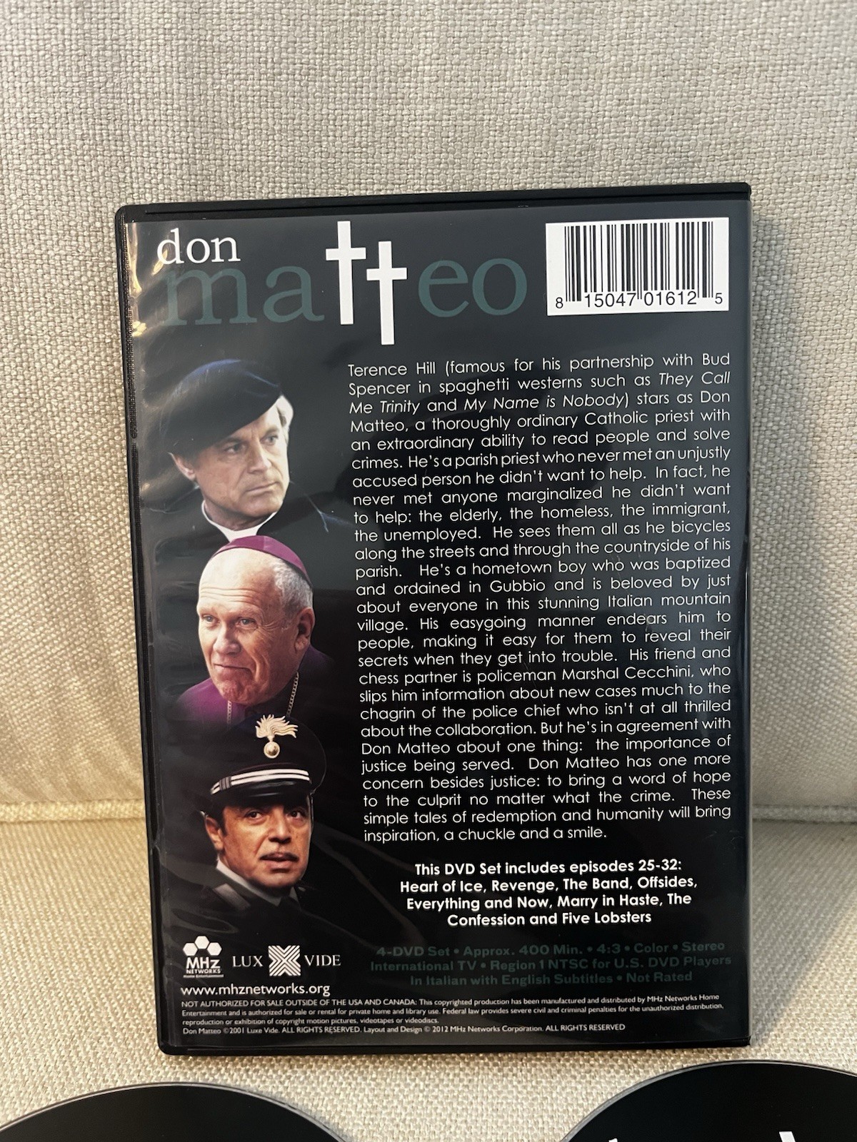 Don Matteo Set 4 DVD Terence Hill Episodes 25-32 Mhz Networks Italian Mystery!
