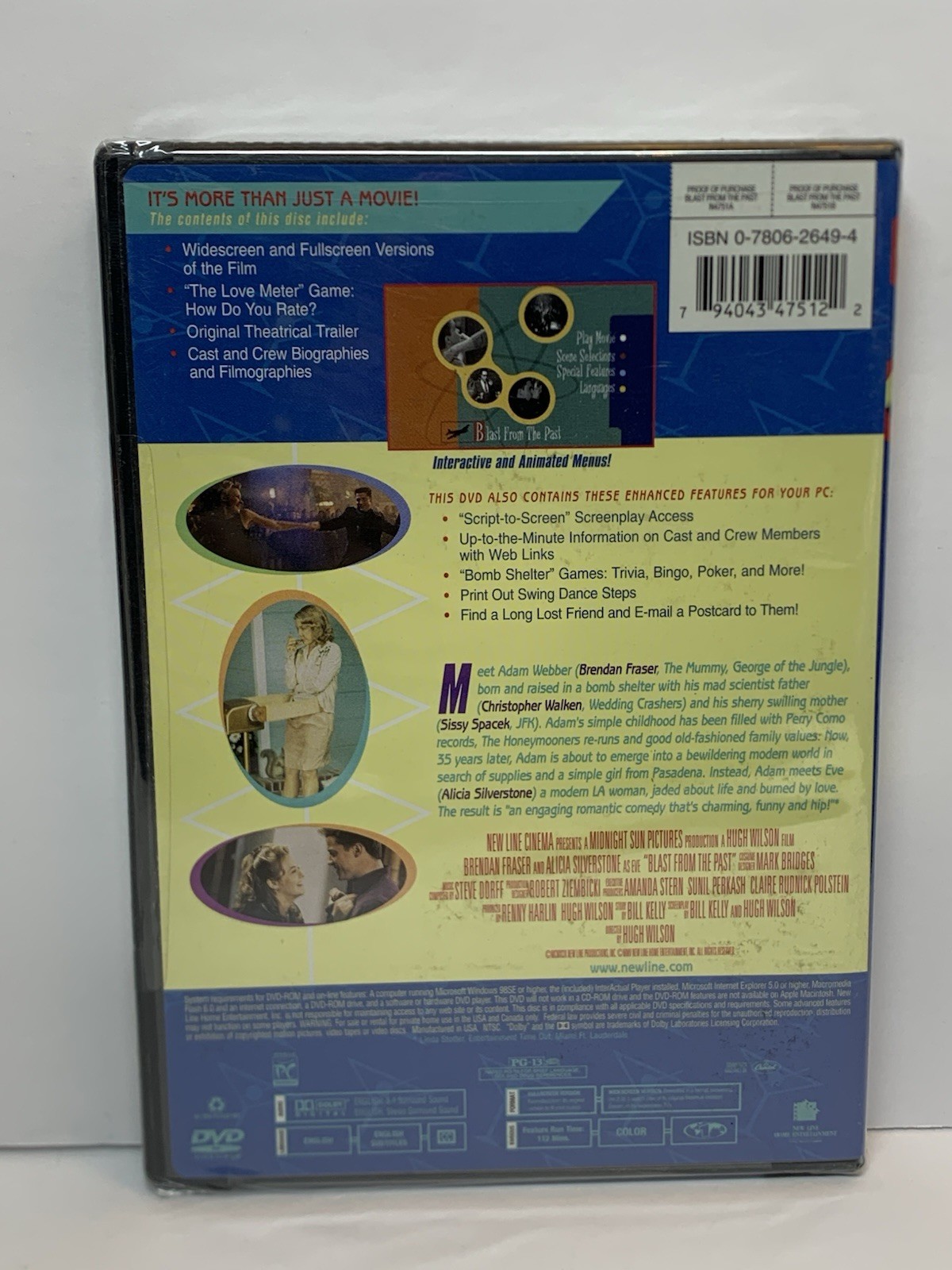 Blast From the Past DVD 1999 Brendan Fraser Alicia Silverstone Sissy Spacek NEW