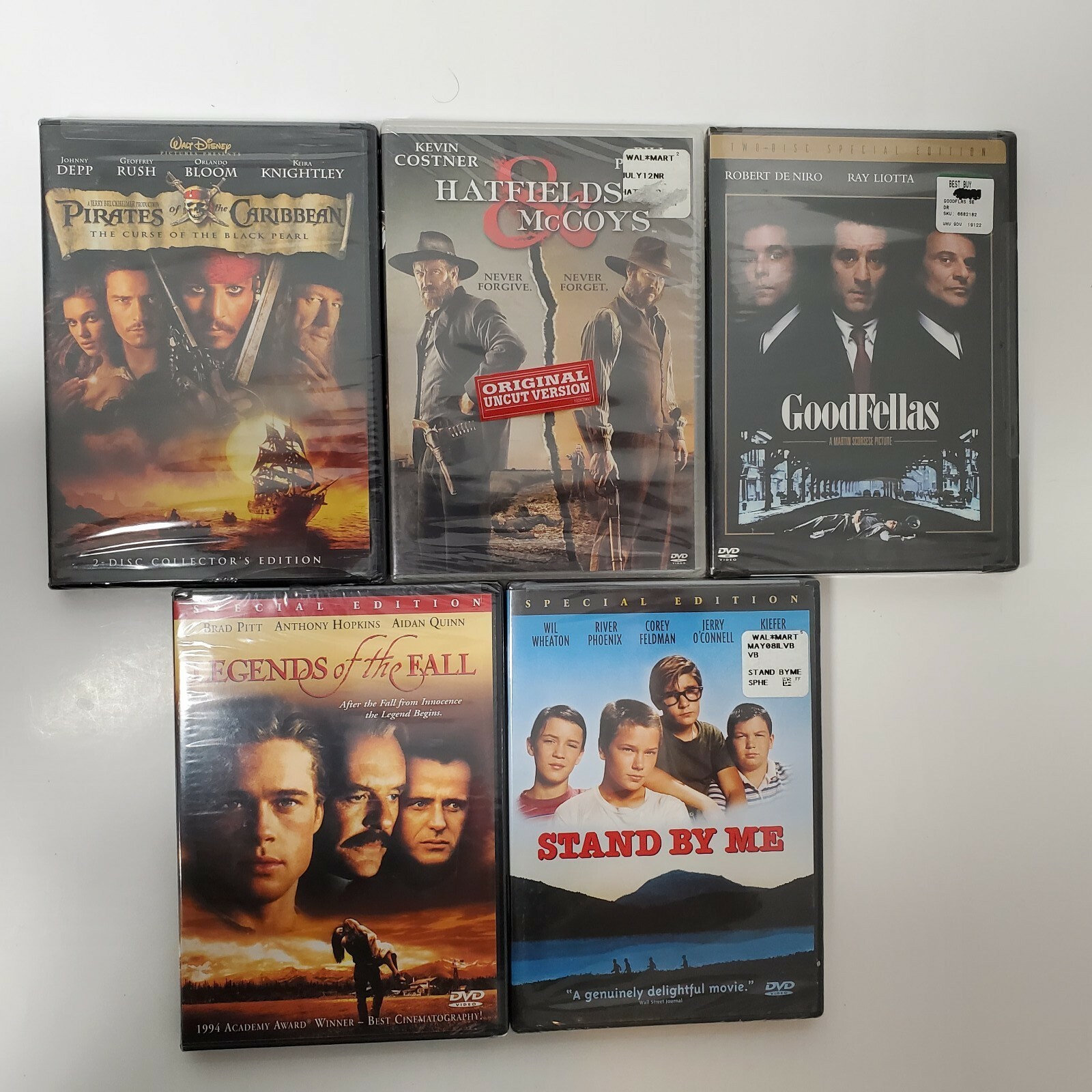 Brand New/Sealed DVD Lot – Costner / Depp / Pitt / Hanks / Cruise / DeNiro / Etc