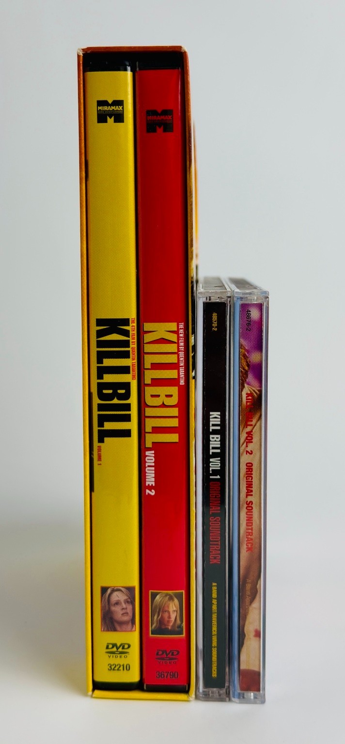 Kill Bill Vol. 1 & 2 DVDs + Original Soundtrack CDs Quentin Tarantino Bundle