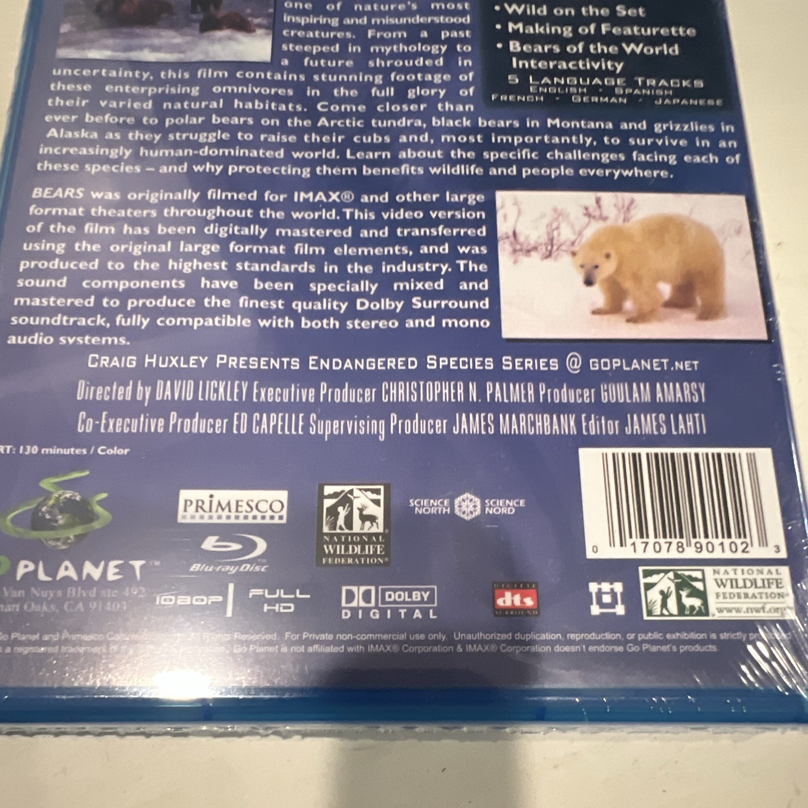 Bears Blu-ray Documentary Nature/Wildlife Bonus Features David Lickley NR 130m