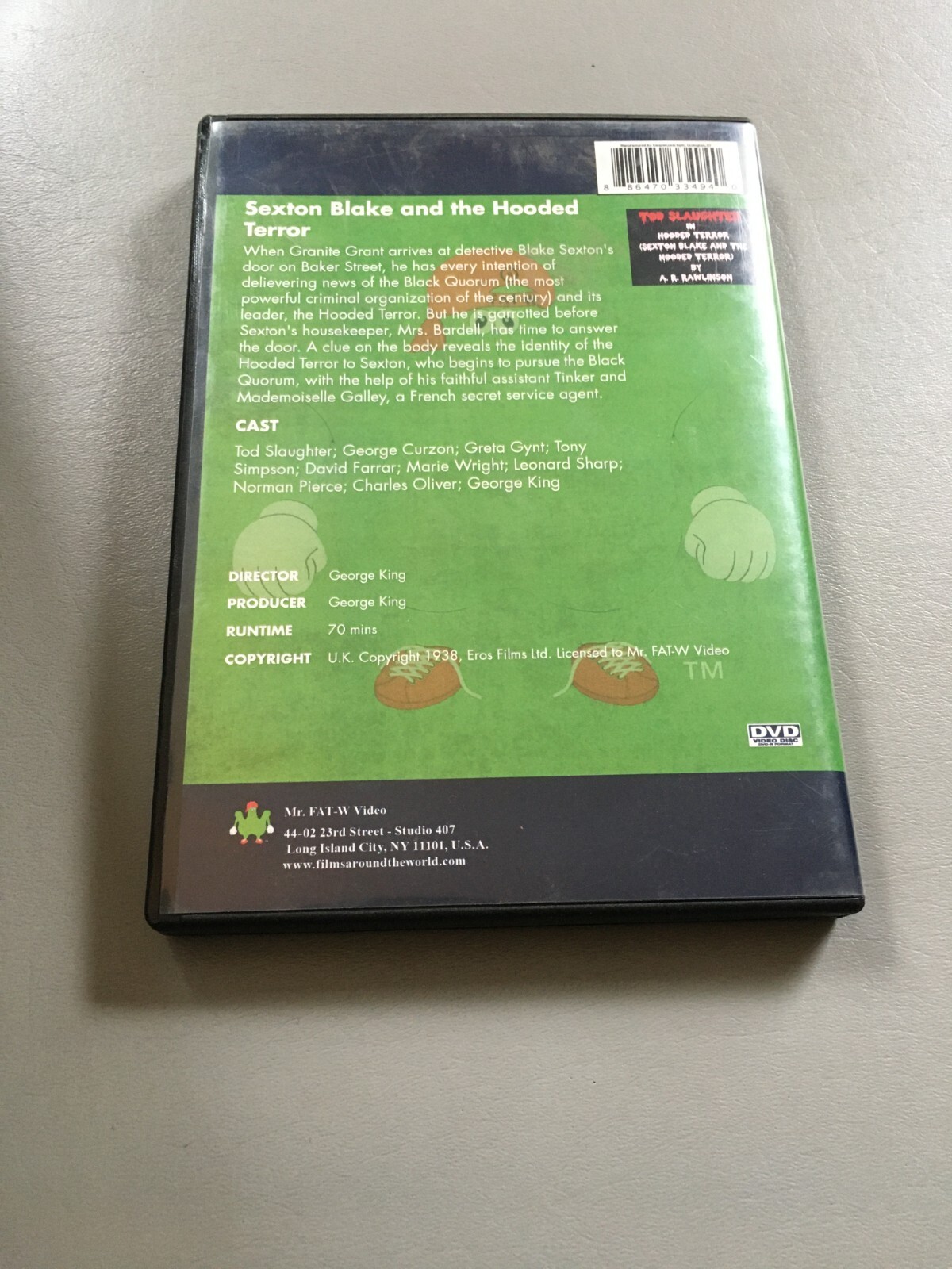 Sexton Blake and the Hooded Terror DVD 1938 Tod Slaughter Mr. Fat-W – Ships Free
