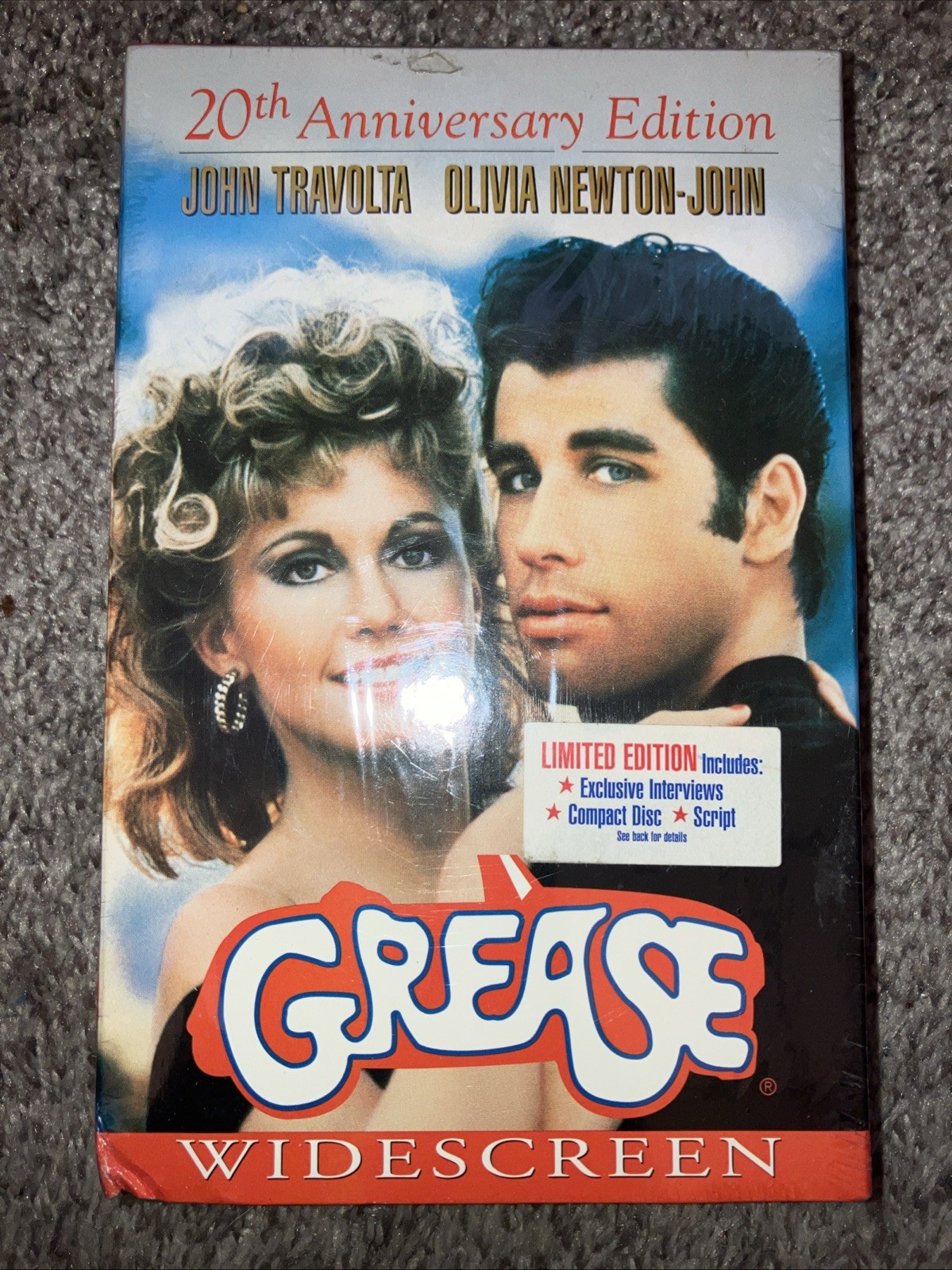 Grease VHS 20th Anniversary Edition Widescreen Soundtrack CD & Screenplay SEALED