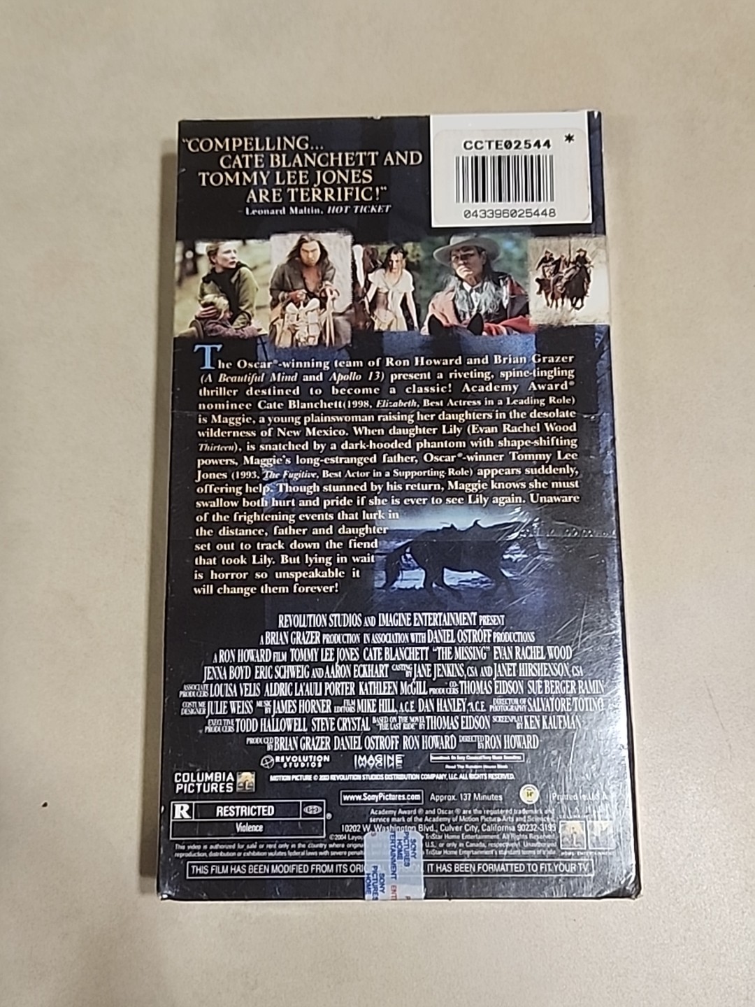 The Missing (VHS, 2004) Ron Howard Film w/ Tommy Lee Jones Cate Blanchett NEW