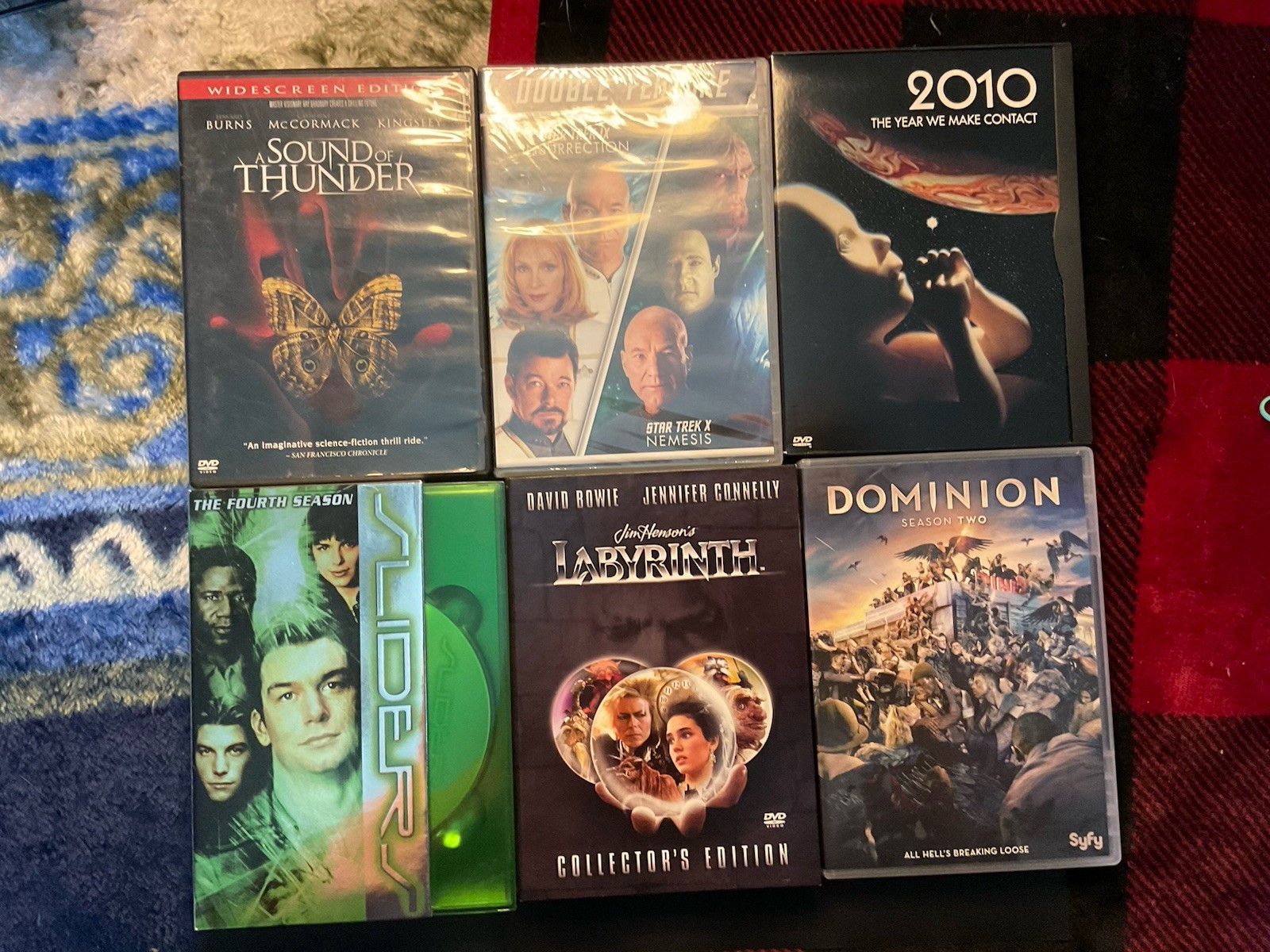 Lot Of 6 Sci Fi DVDs: 2010, Labyrinth SE, Dominion, Sliders, Star Trek + More