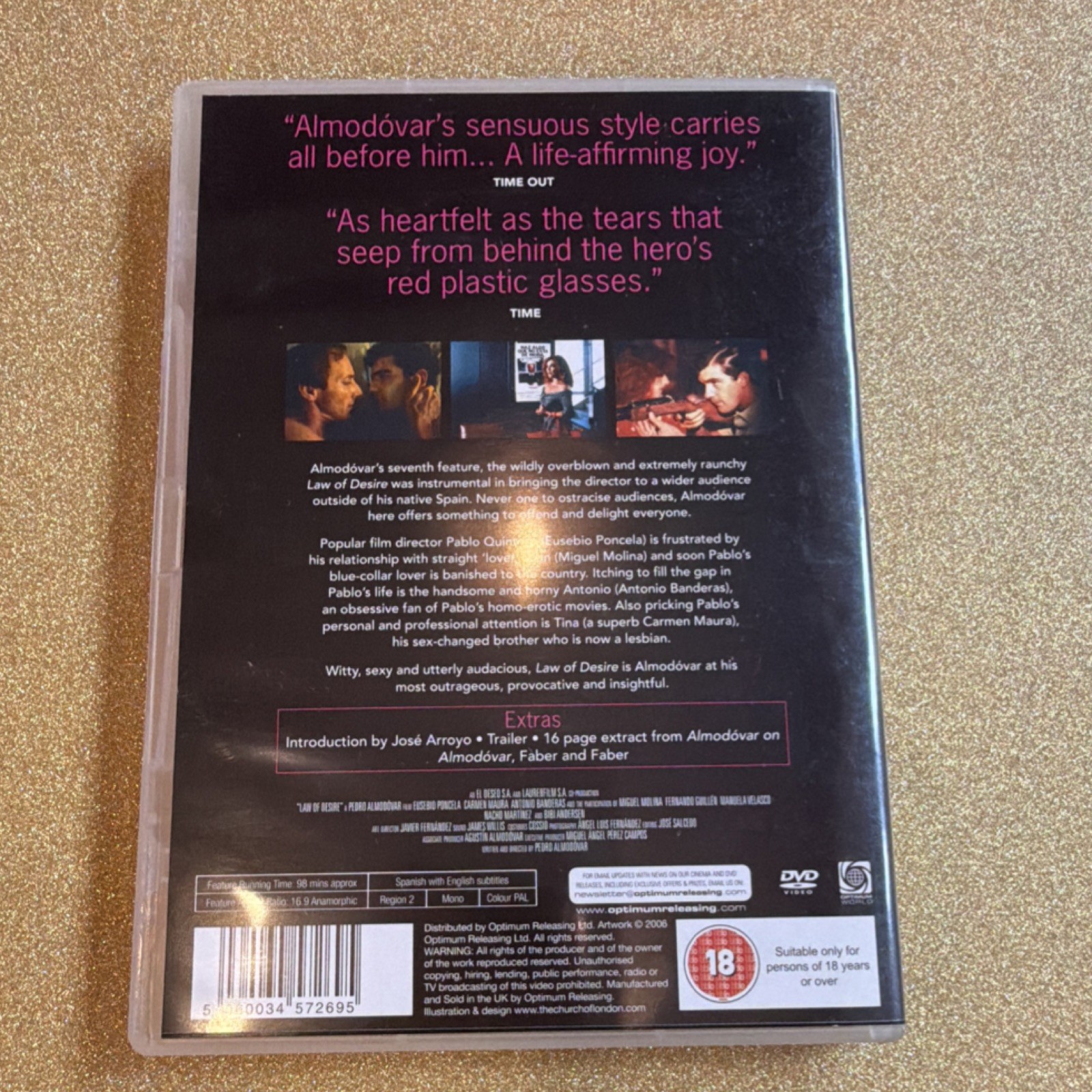Optimum Releasing: Law of Desire (DVD, 2006) PAL Almodóvar Banderas WITH BOOKLET