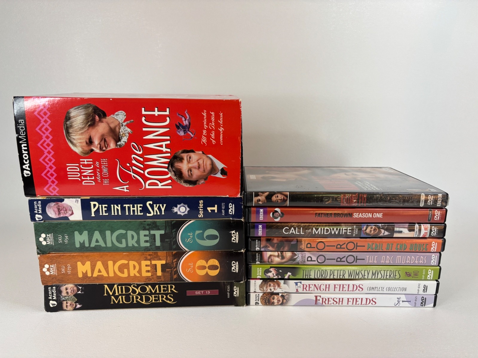 British Crime Drama TV Series DVD Lot Acorn Media, BBC Poirot, Midsomer Murders