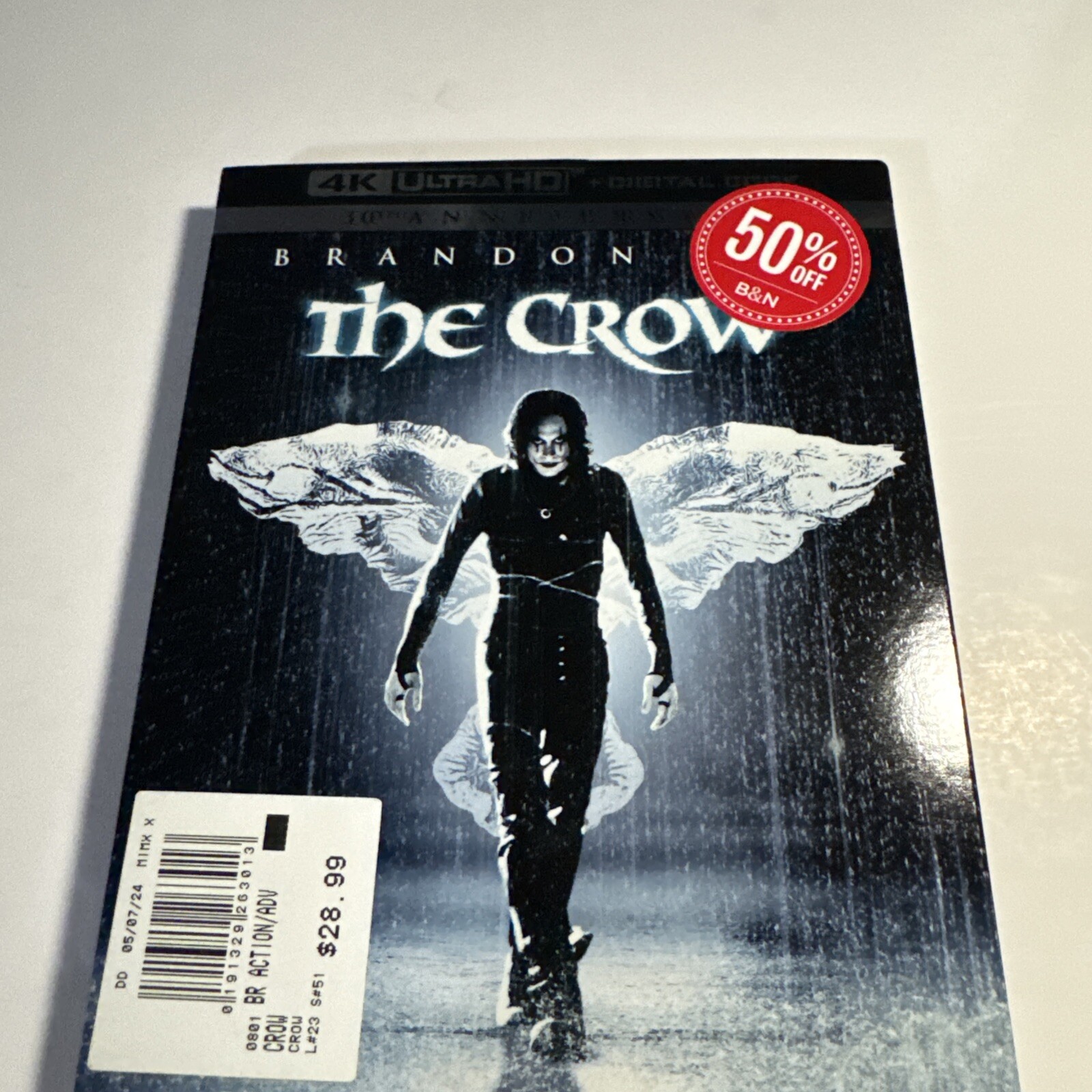 THE CROW 30TH ANNIVERSARY EDITION 4K ULTRA HD DIGITAL HD + SLIPCOVER OOP New