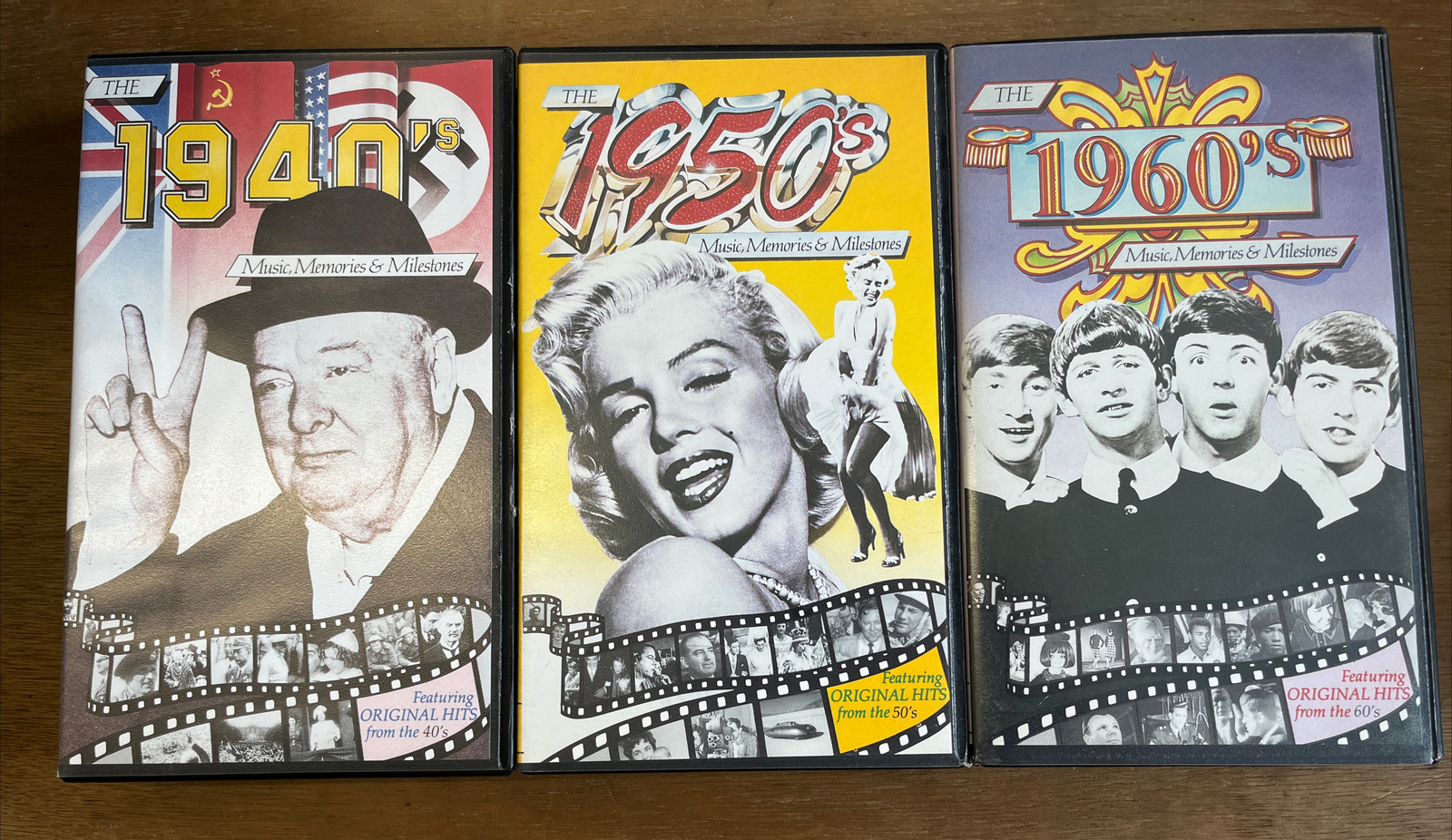 1940’s, 1950’s, 1960’s Music, Memories & Milestones – 3 x VHS TAPES