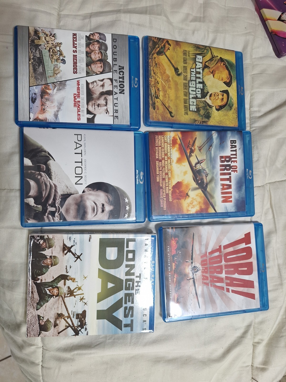 Battle of Britain The Longest Day Patton Blu-ray Lot Of 7 WWII War Classics