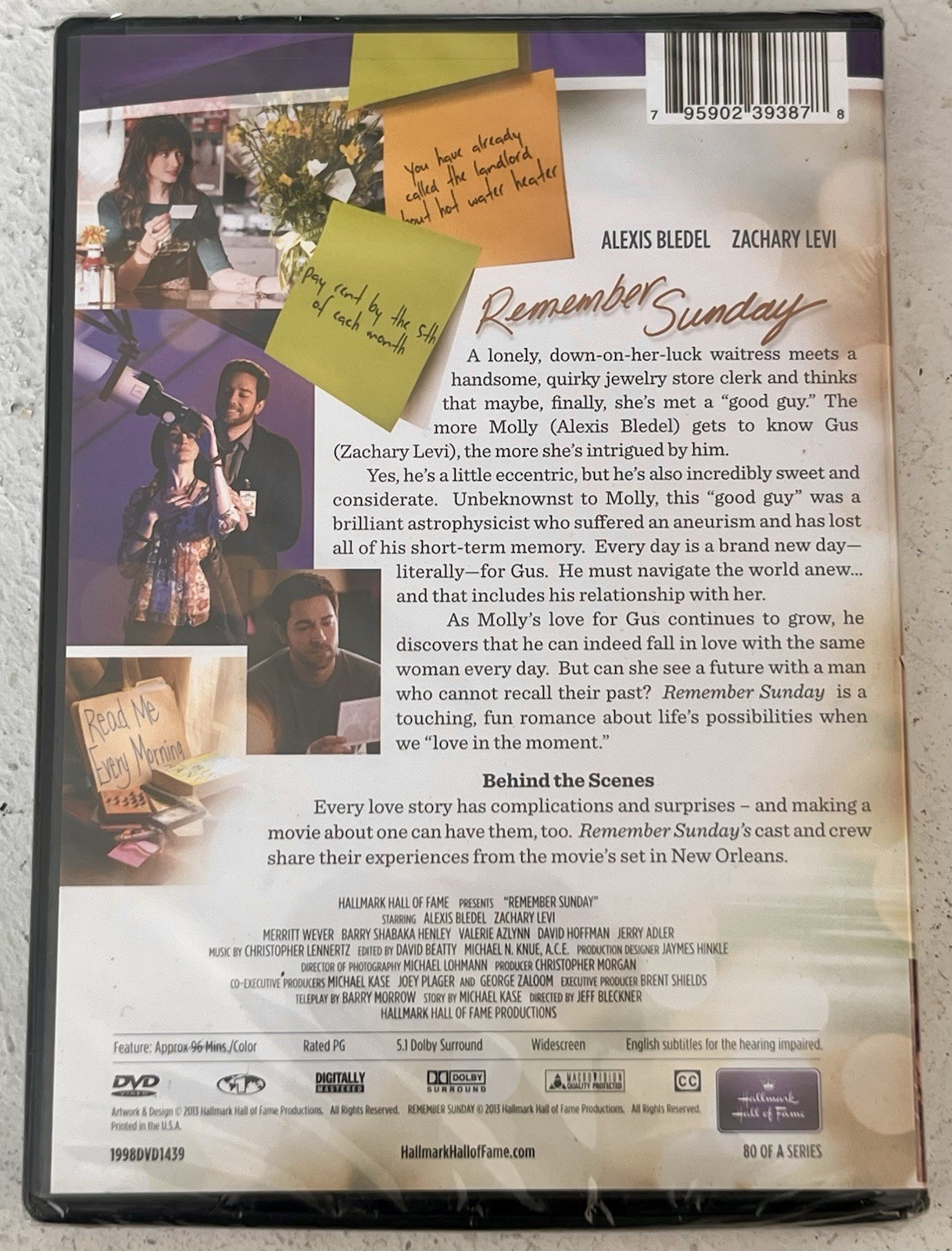 Remember Sunday Hallmark Hall of Fame DVD Alexis Bledel Zachary Levi 2013