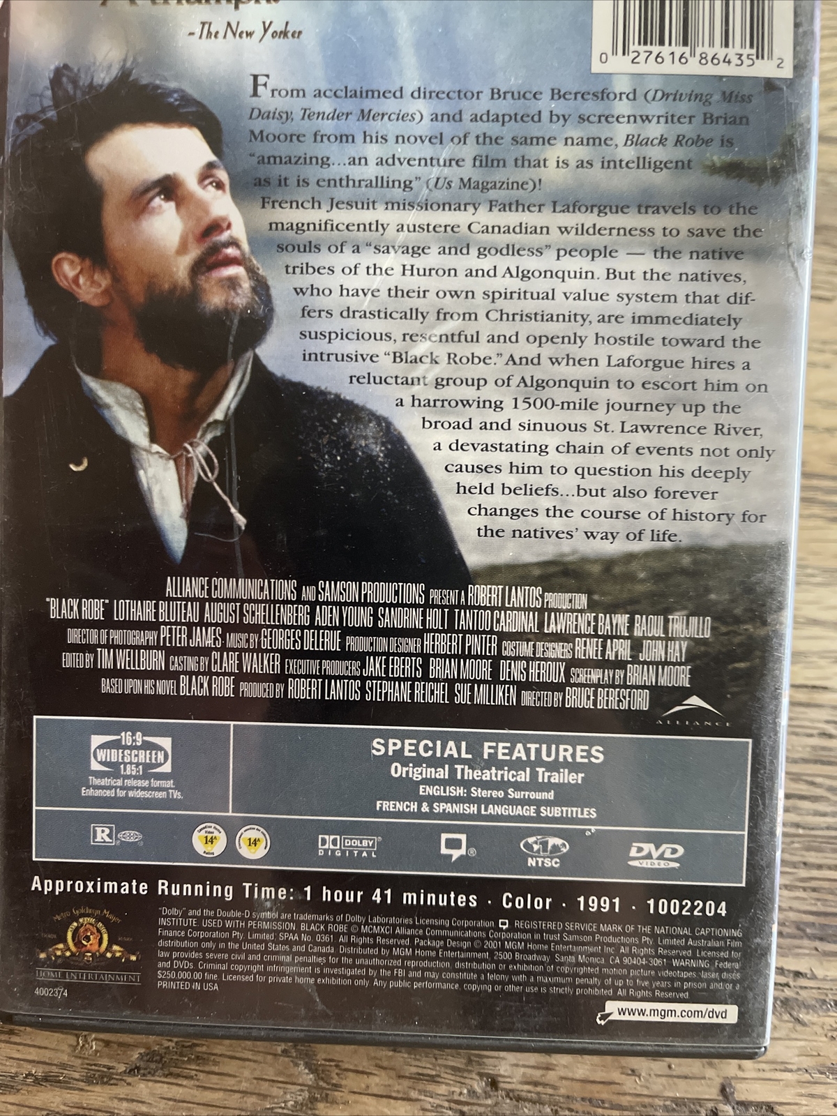 Black Robe DVD Bruce Beresford Lothaire Bluteau Cult Classic Algonquin Indian ￼