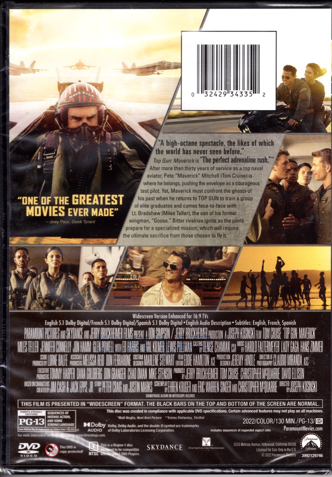 Top Gun Maverick DVD (2022) Starring Tom Cruise – **BRAND NEW – Still Sealed**