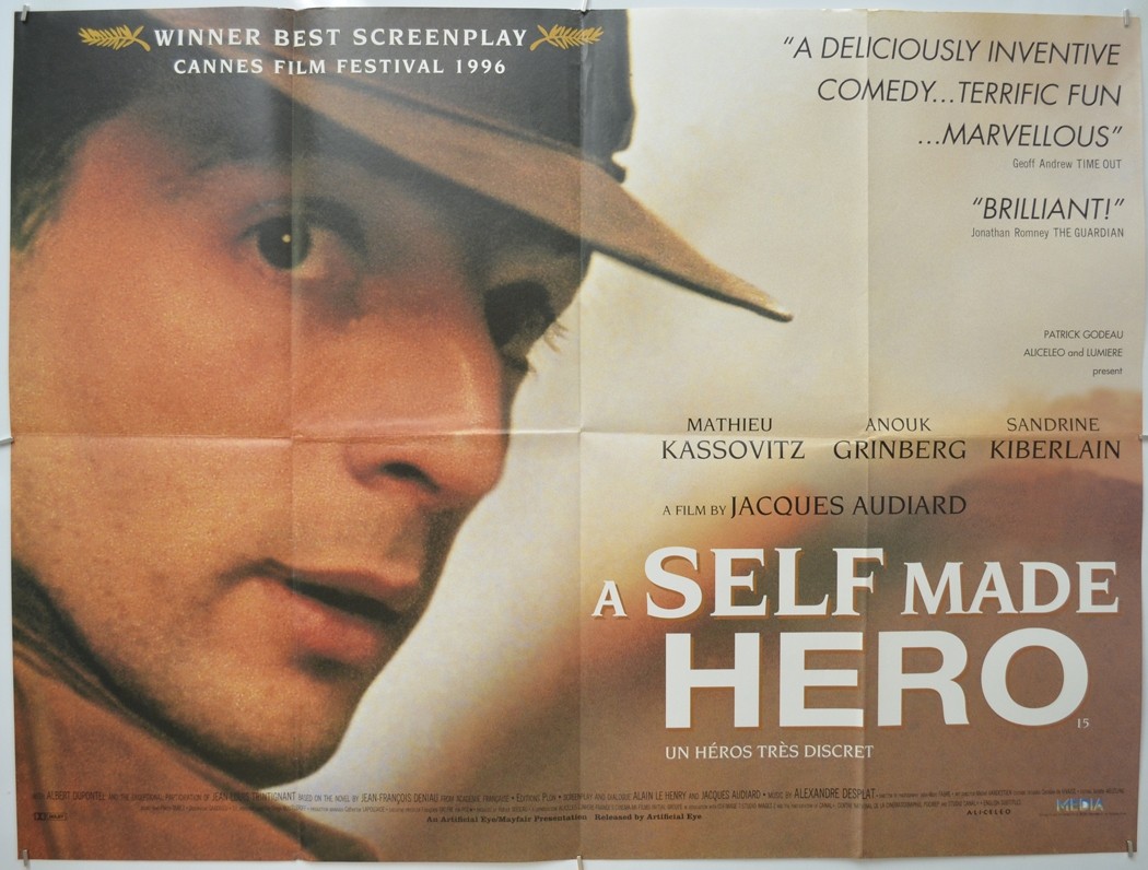 A SELF MADE HERO (1996) Quad Cinema Poster – Mathieu Kassovitz, Anouk Grinberg