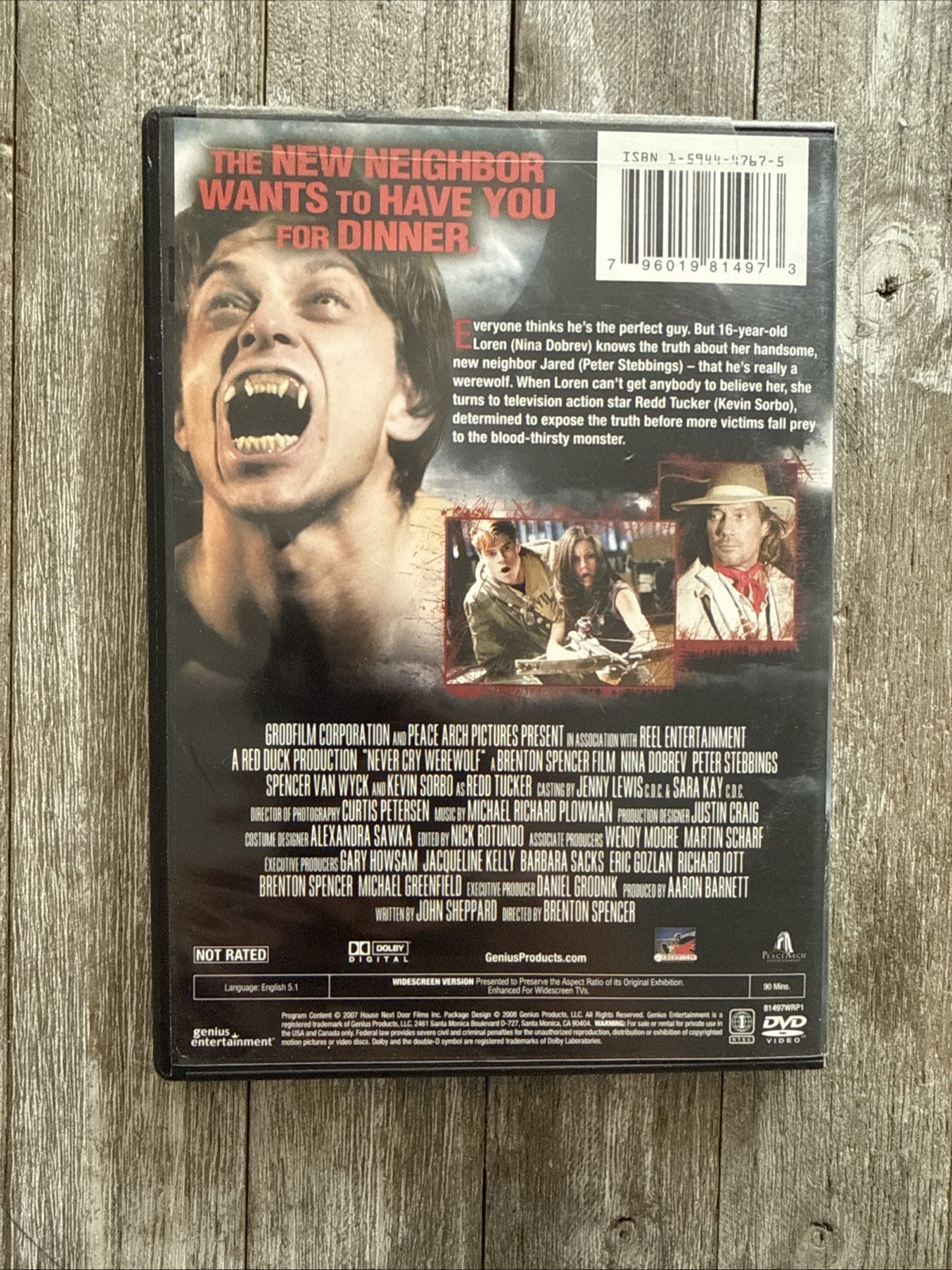 Never Cry Werewolf (DVD, 2008) Horror Sorbo Dobrev