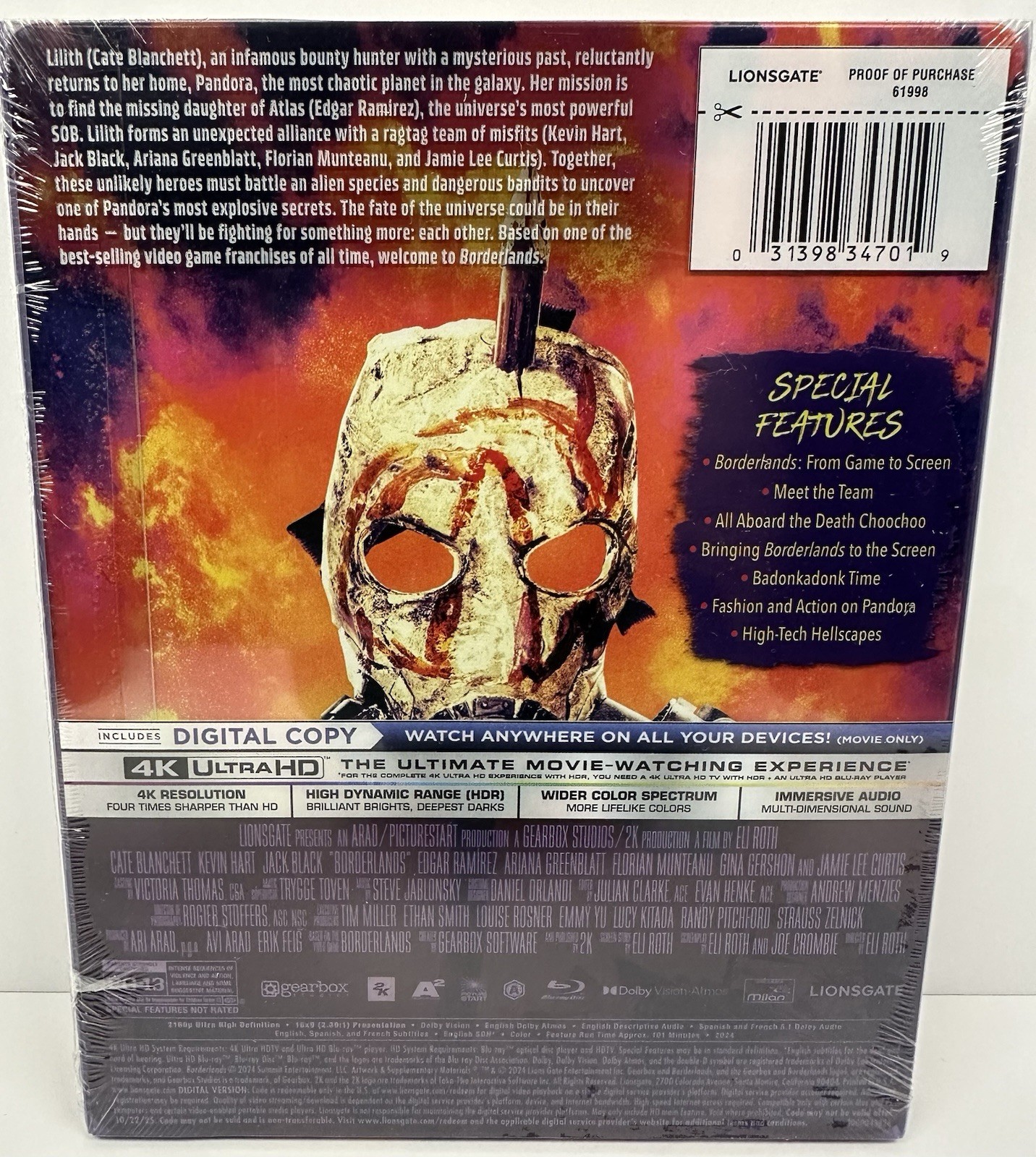 Lionsgate – Borderlands 4K Ultra HD Blu-ray Box Set + Digital Copy Special Feat