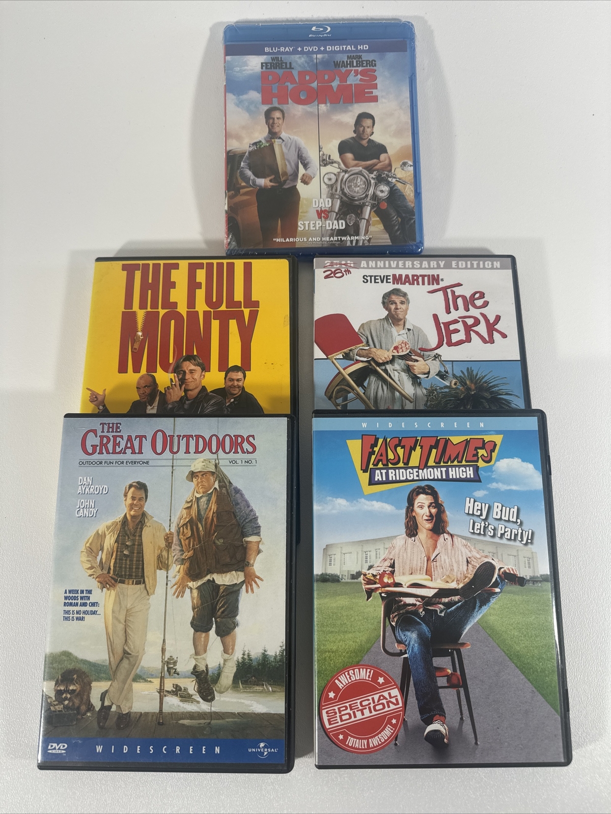 Lot of 5 Comedy DVDs Movie Daddy’s Home Jerk Great Outdoors Full Monty Fast