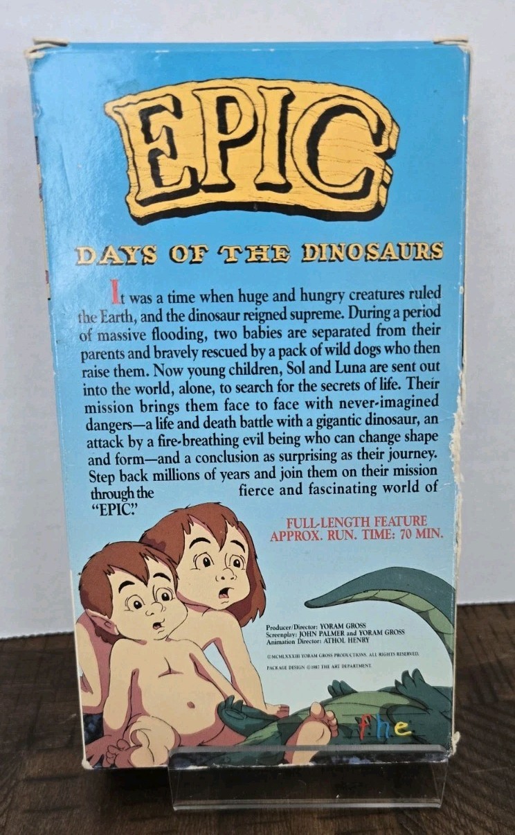 EPIC DAYS OF THE DINOSAURS (1985) VHS 80s ANIMATED MOVIE F.H.E.