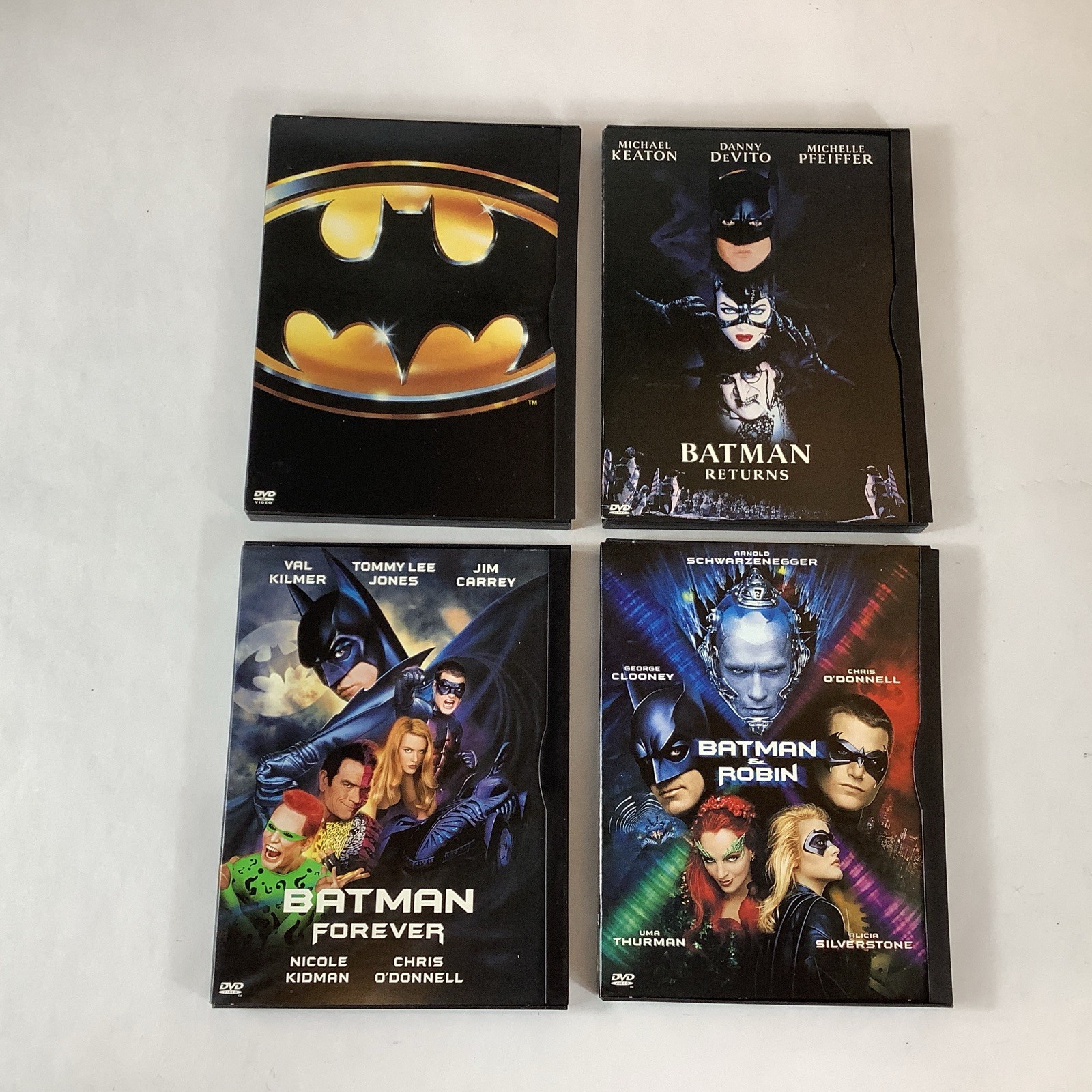 4 DVD Movie Set Batman 1989 + Batman Returns +Batman Forever +Batman & Robin