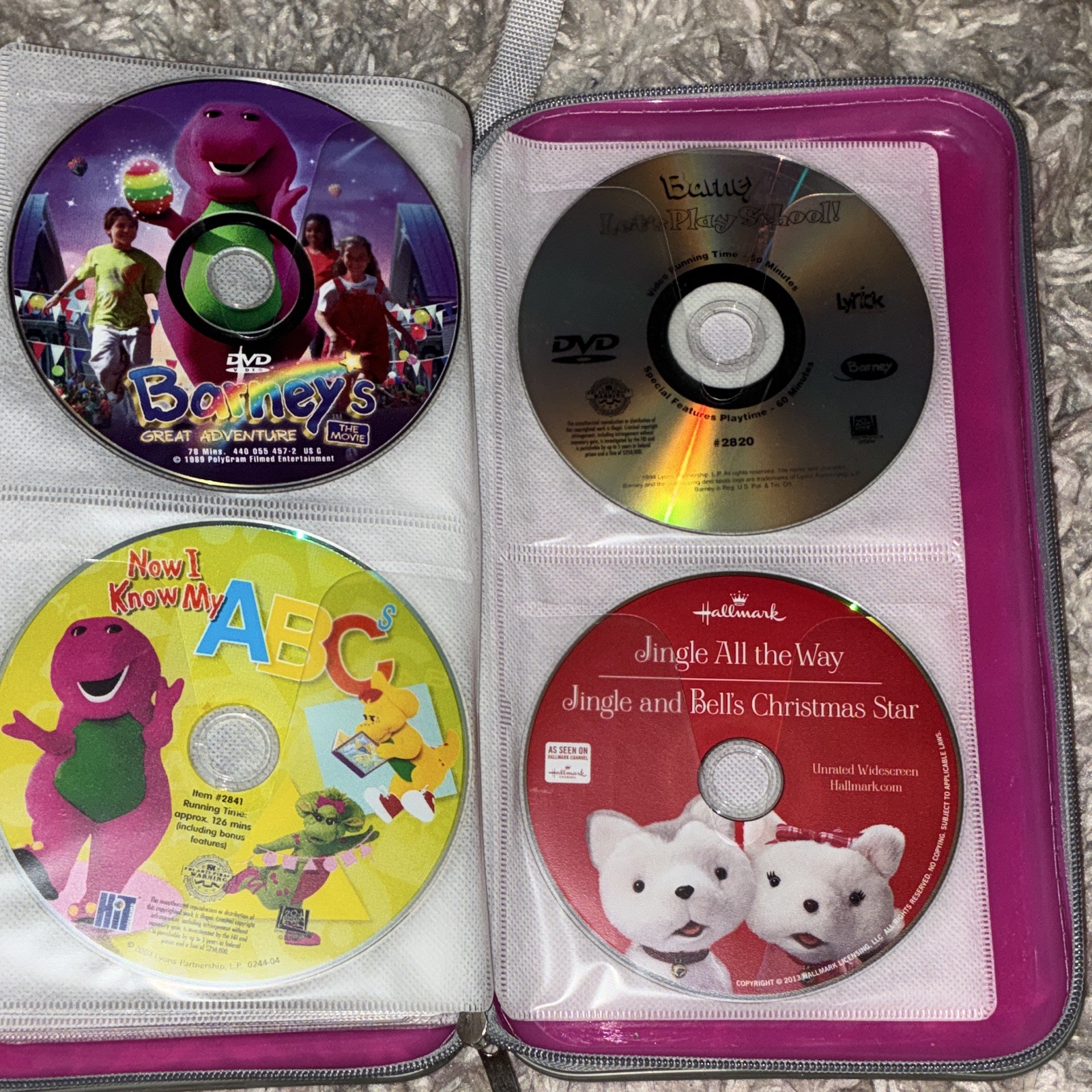 60+ Disney Mixed Lot DVDs & Blu-rays in Pink Zipper Binder Case