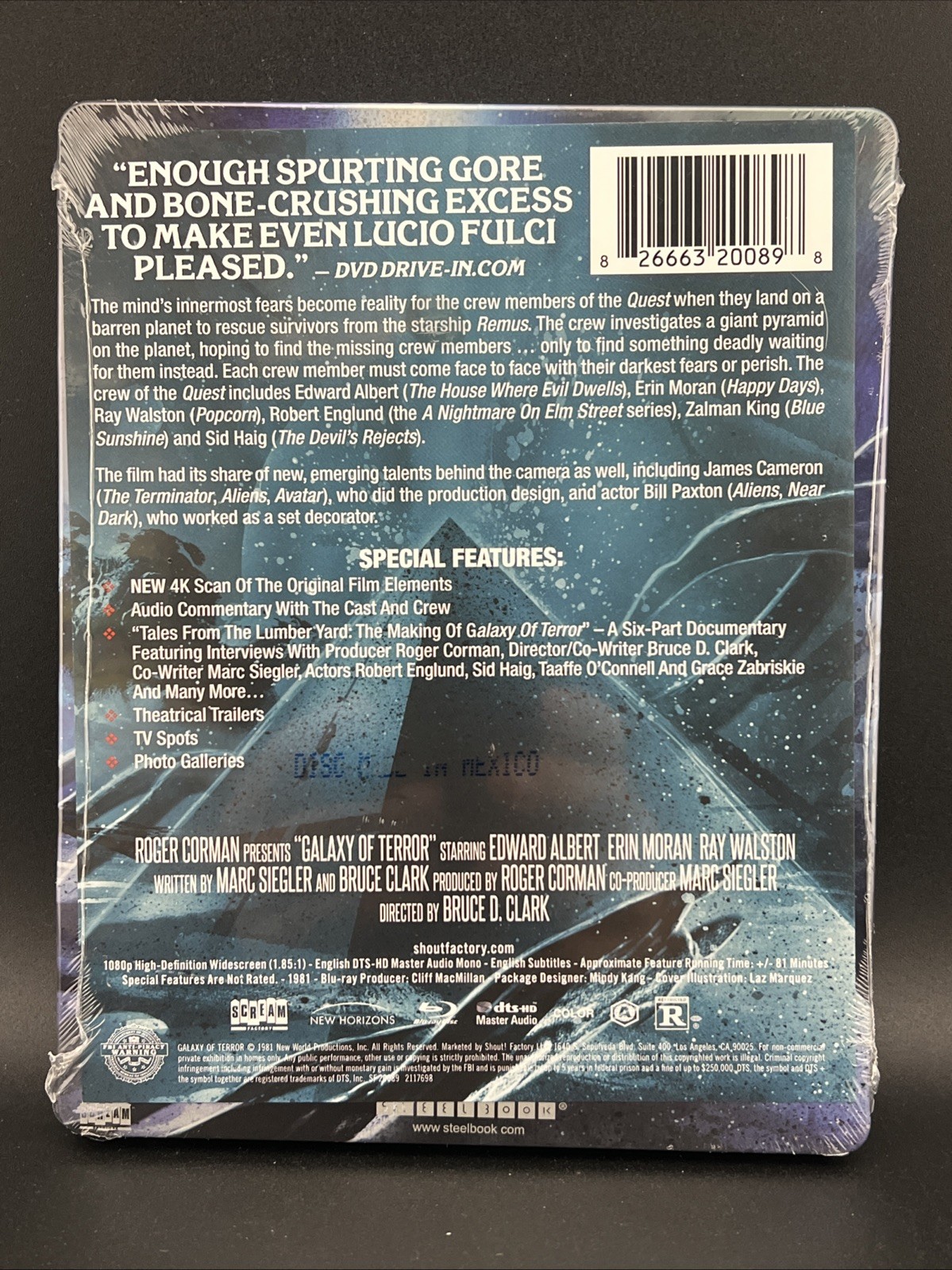 “Galaxy Of Terror” (Blu-ray) STEELBOOK OOP! ONLY 5,000! *NEW SEALED*