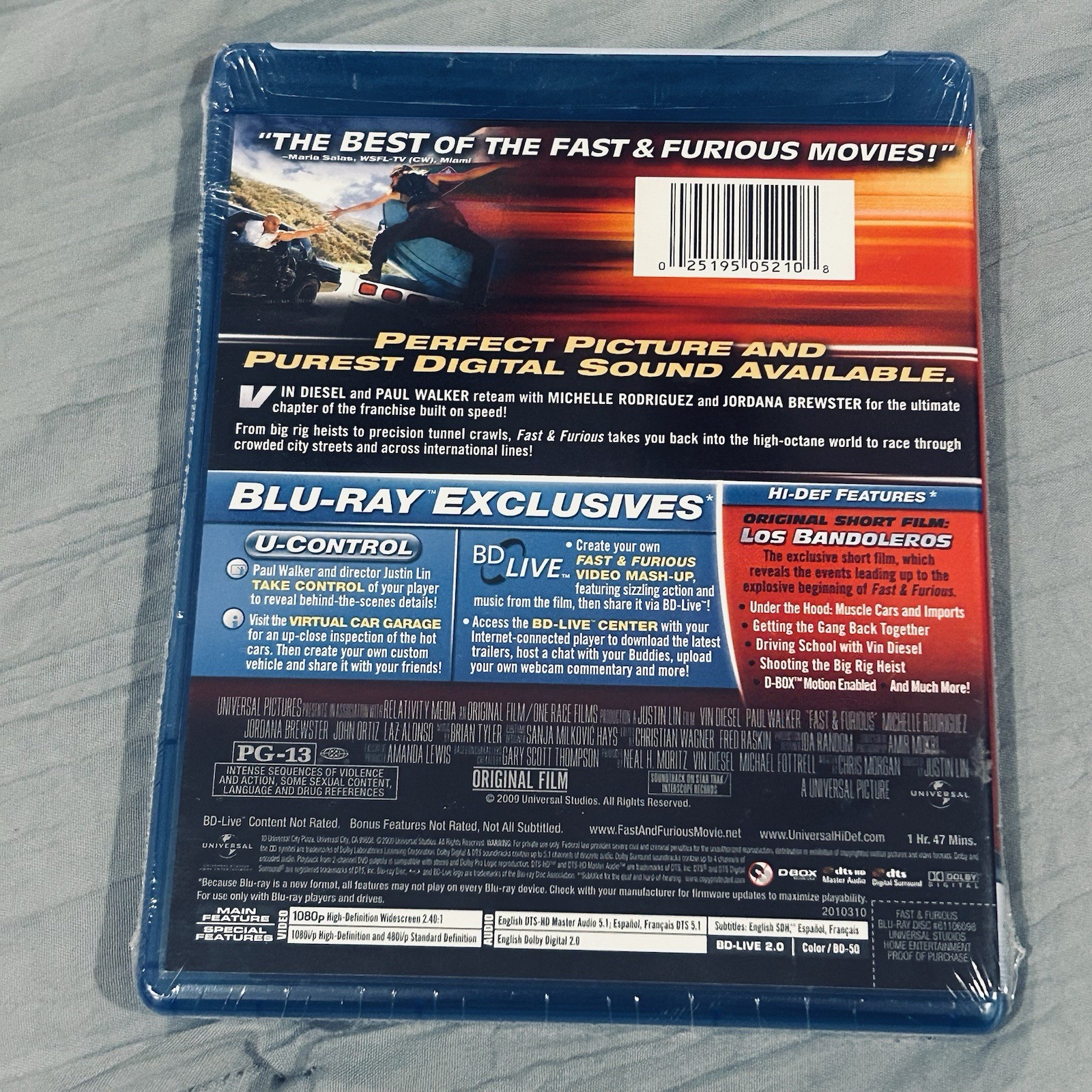 Universal Fast & Furious Blu-ray 2-Disc Special Edition PG-13 2009 BD-Live