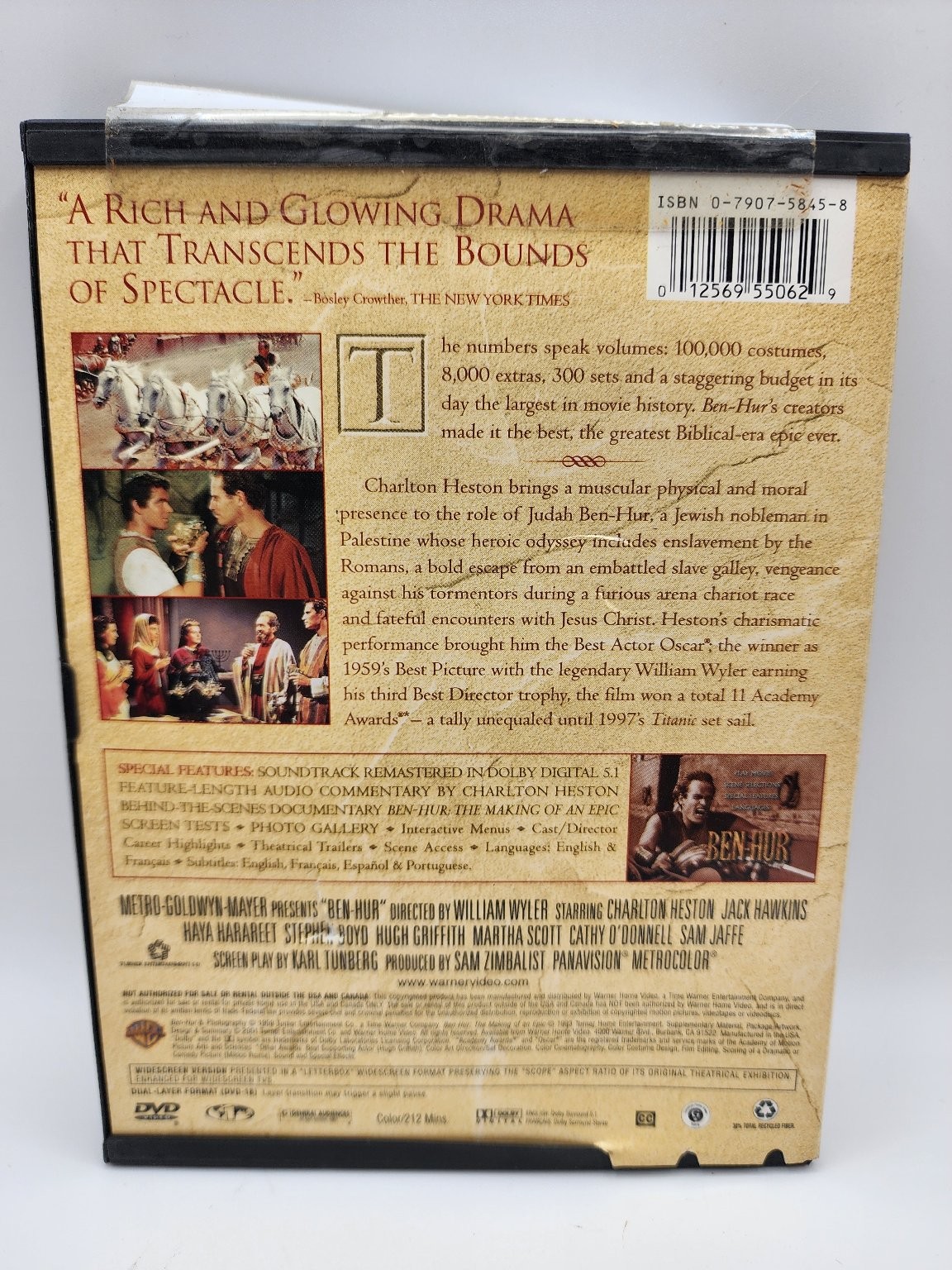 Ben-Hur DVD 1959 William Wyler Charlton Heston 11 Academy Awards Best Picture