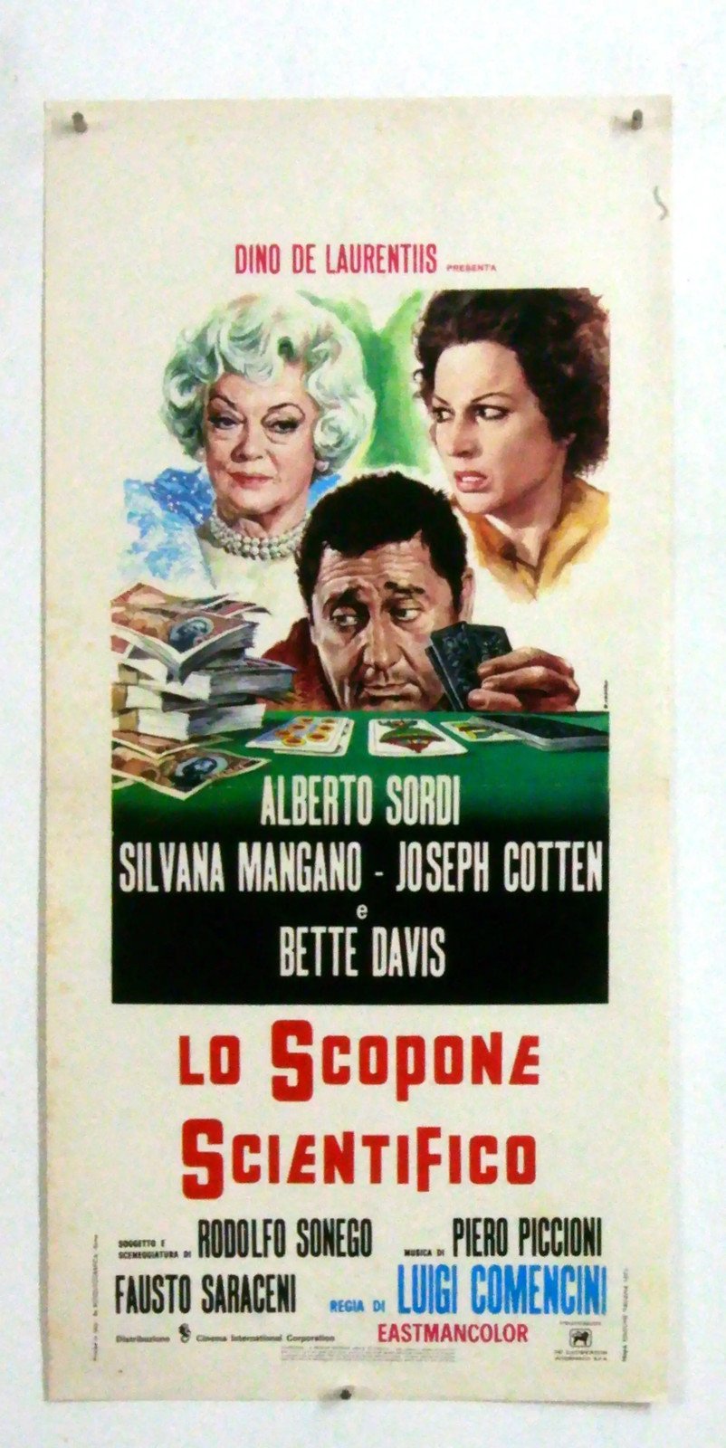 cm.33×70-LO SCOPONE SCIENTIFICO-SORDI-MANGANO-BETTE DAVIS-COMMEDIA-N69-32
